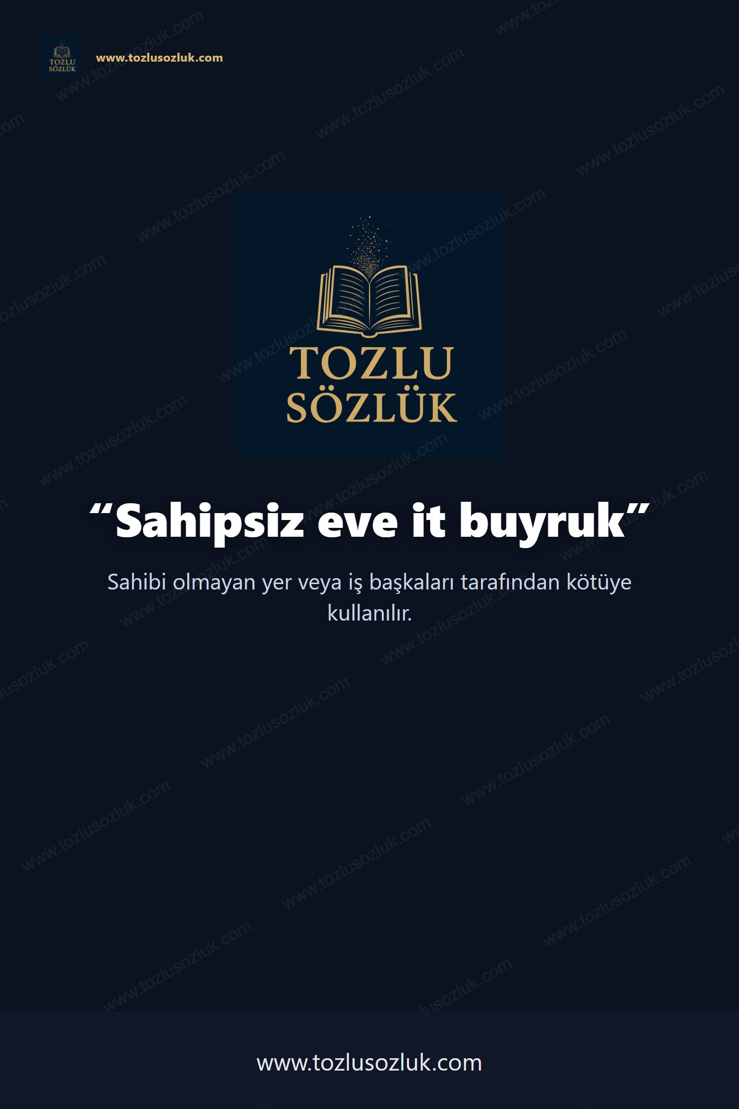 Sahipsiz eve it buyruk Pinterest görseli