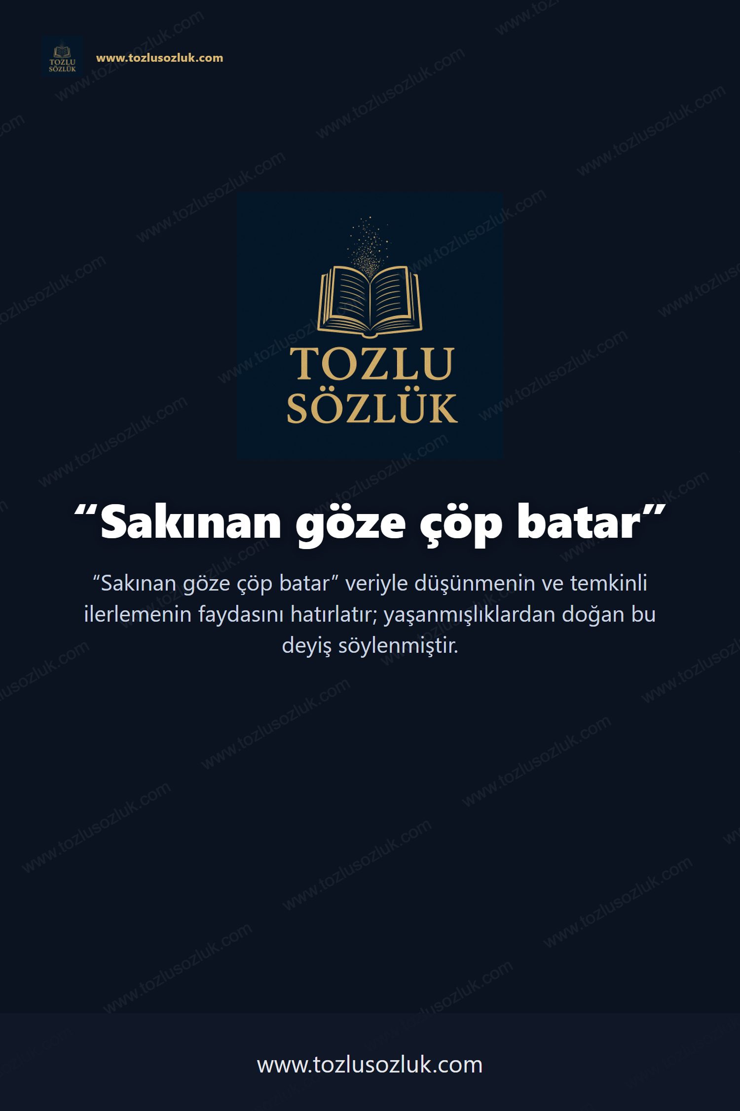 Sakınan göze çöp batar Pinterest görseli