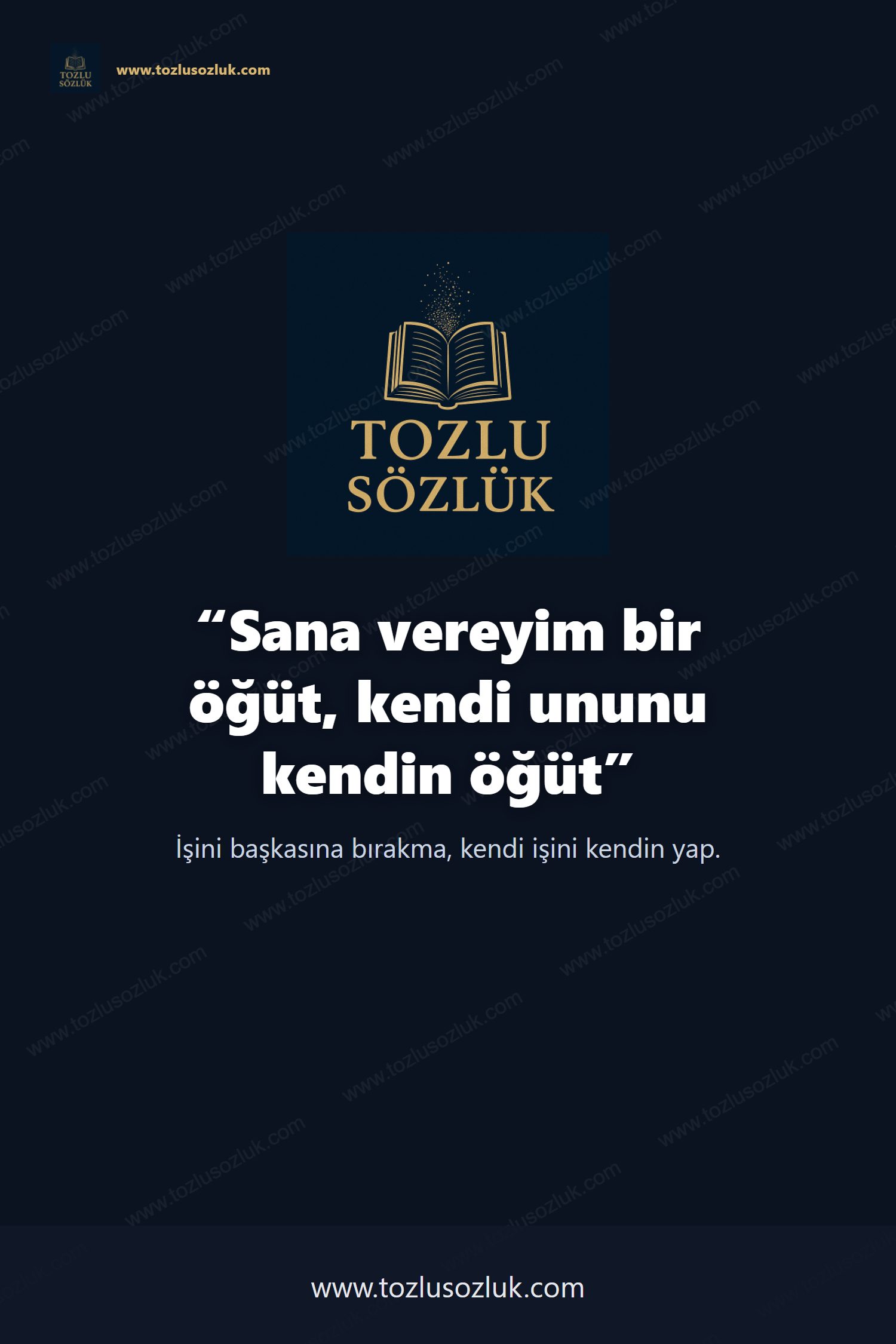 Sana vereyim bir öğüt, kendi ununu kendin öğüt Pinterest görseli