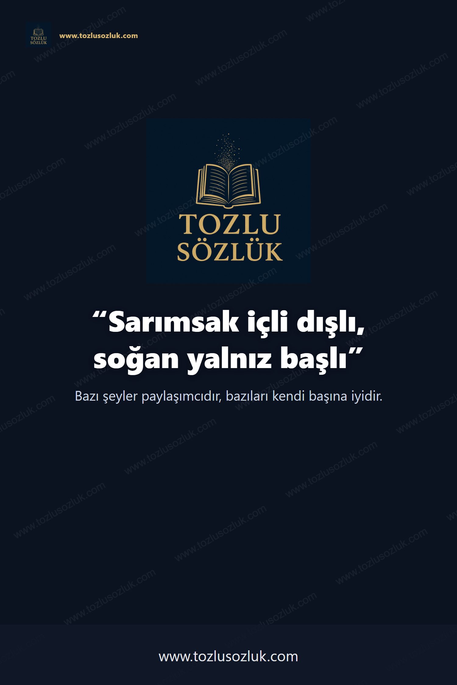 Sarımsak içli dışlı, soğan yalnız başlı Pinterest görseli