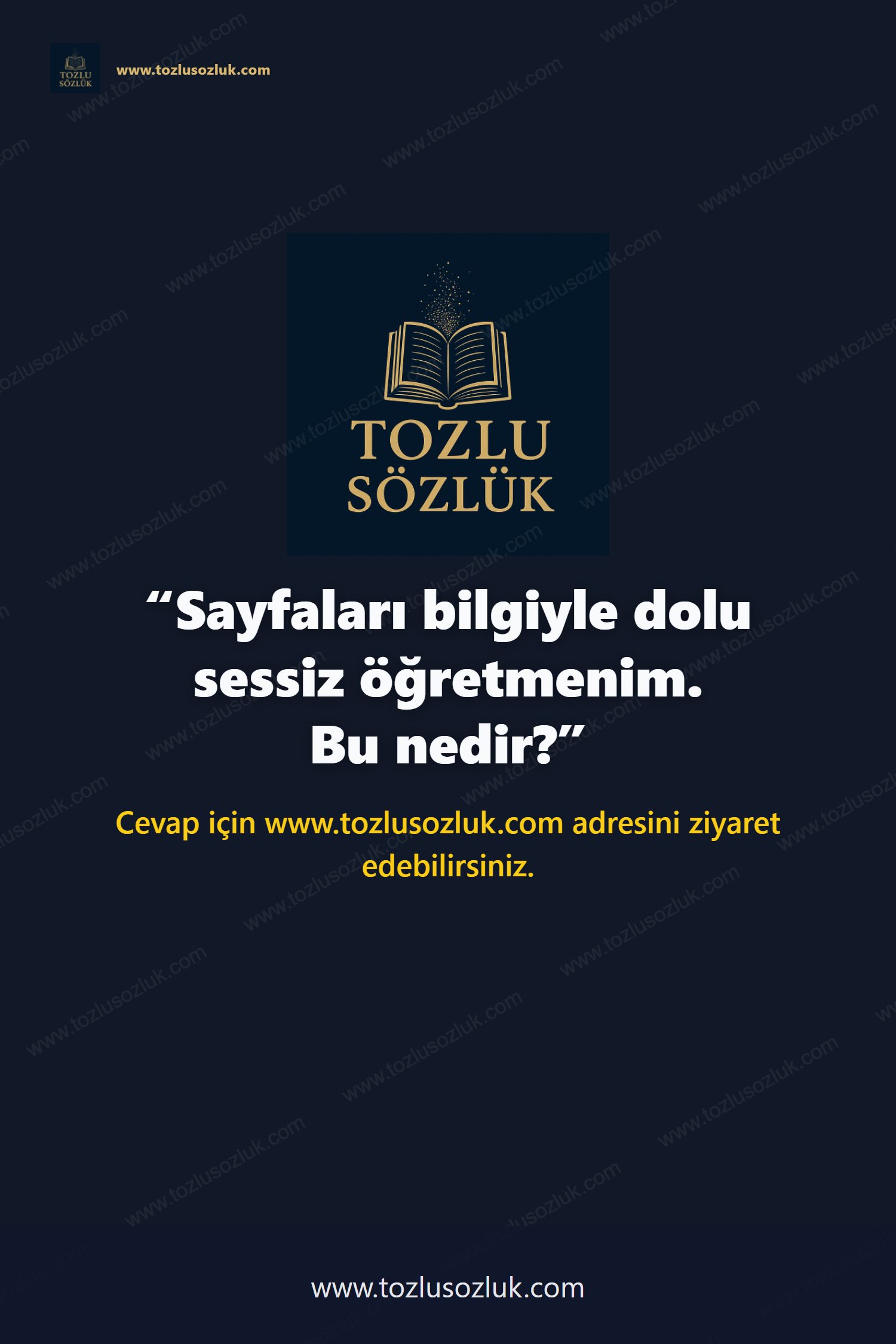Sayfaları bilgiyle dolu sessiz öğretmenim. Bu nedir? Pinterest görseli