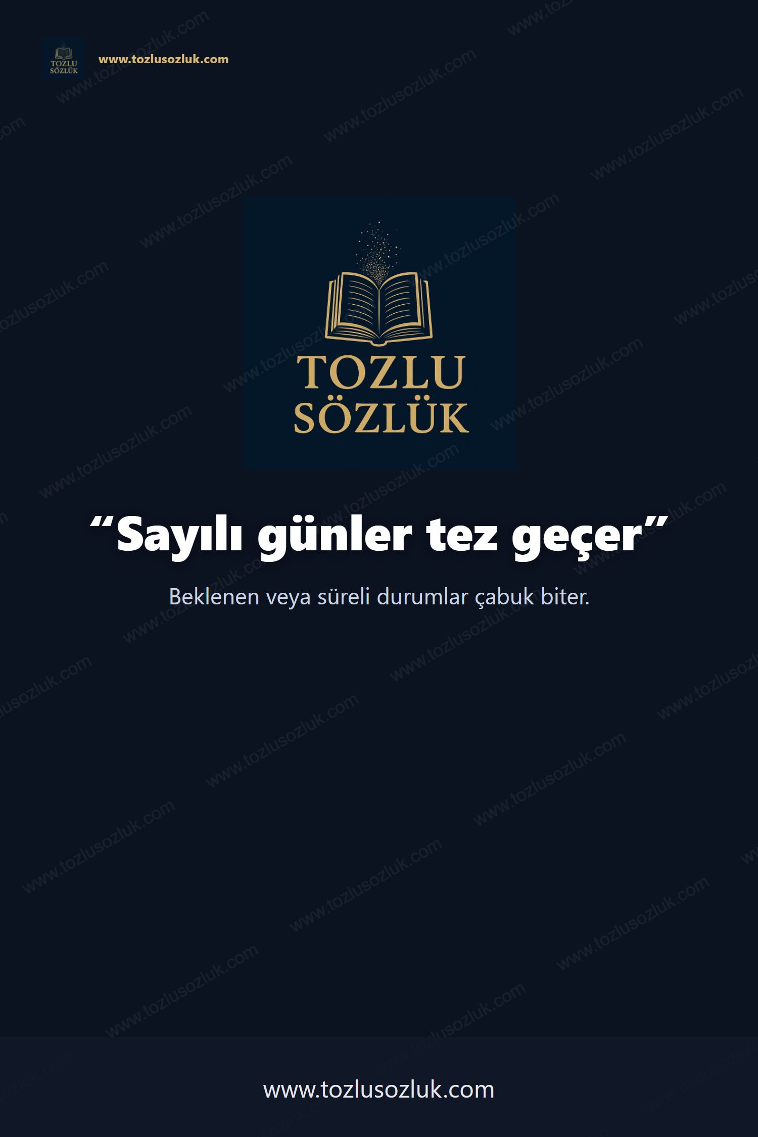 Sayılı günler tez geçer Pinterest görseli