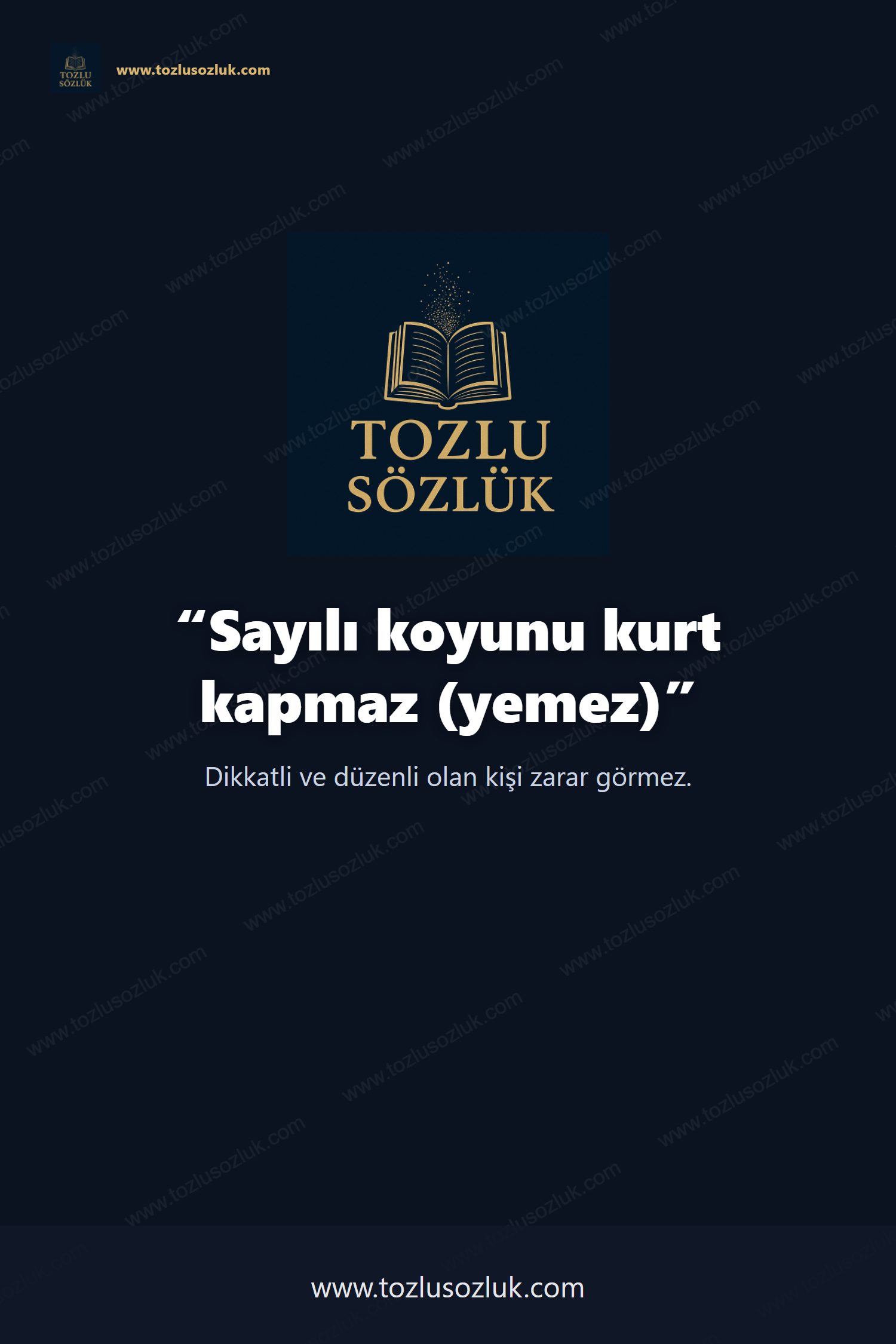 Sayılı koyunu kurt kapmaz (yemez) Pinterest görseli