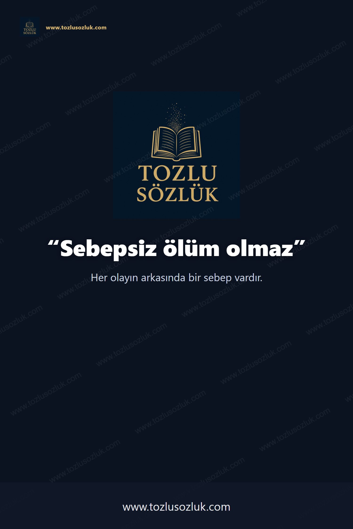 Sebepsiz ölüm olmaz Pinterest görseli