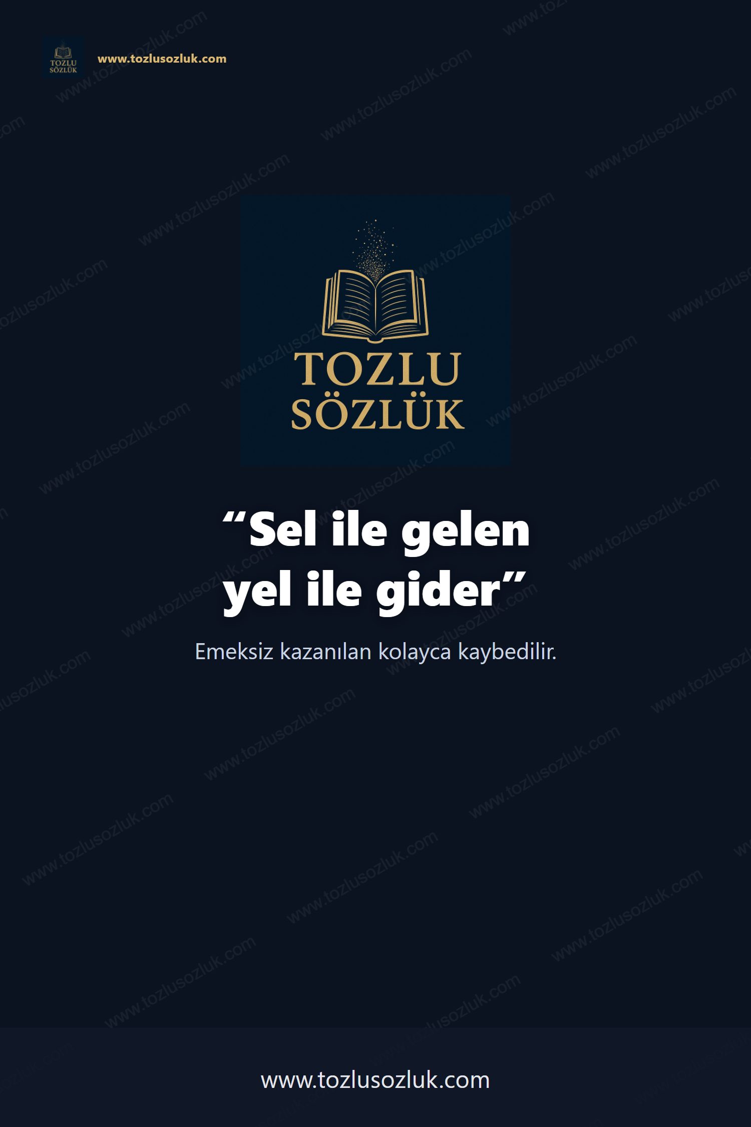 Sel ile gelen yel ile gider Pinterest görseli