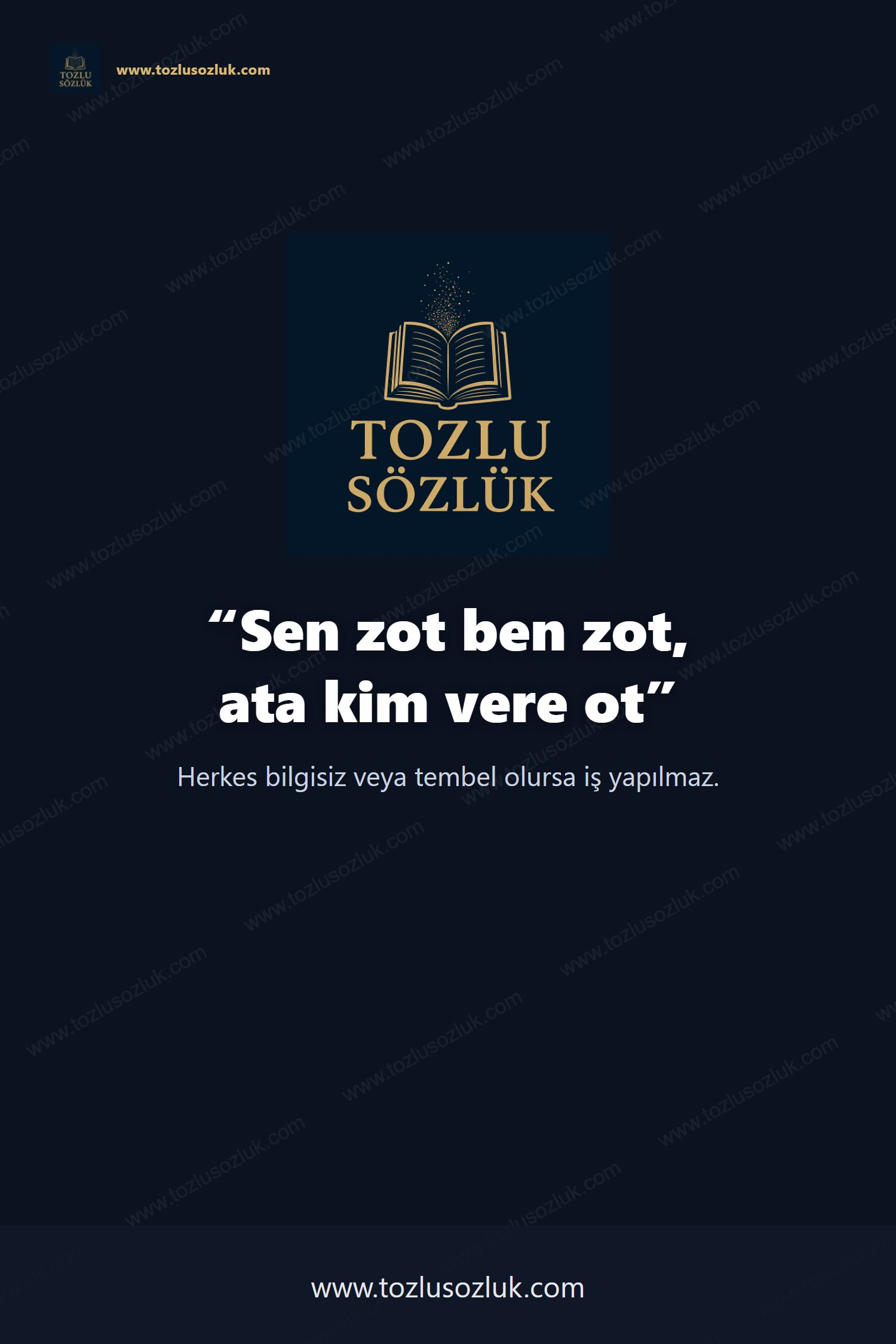 Sen zot ben zot, ata kim vere ot Pinterest görseli