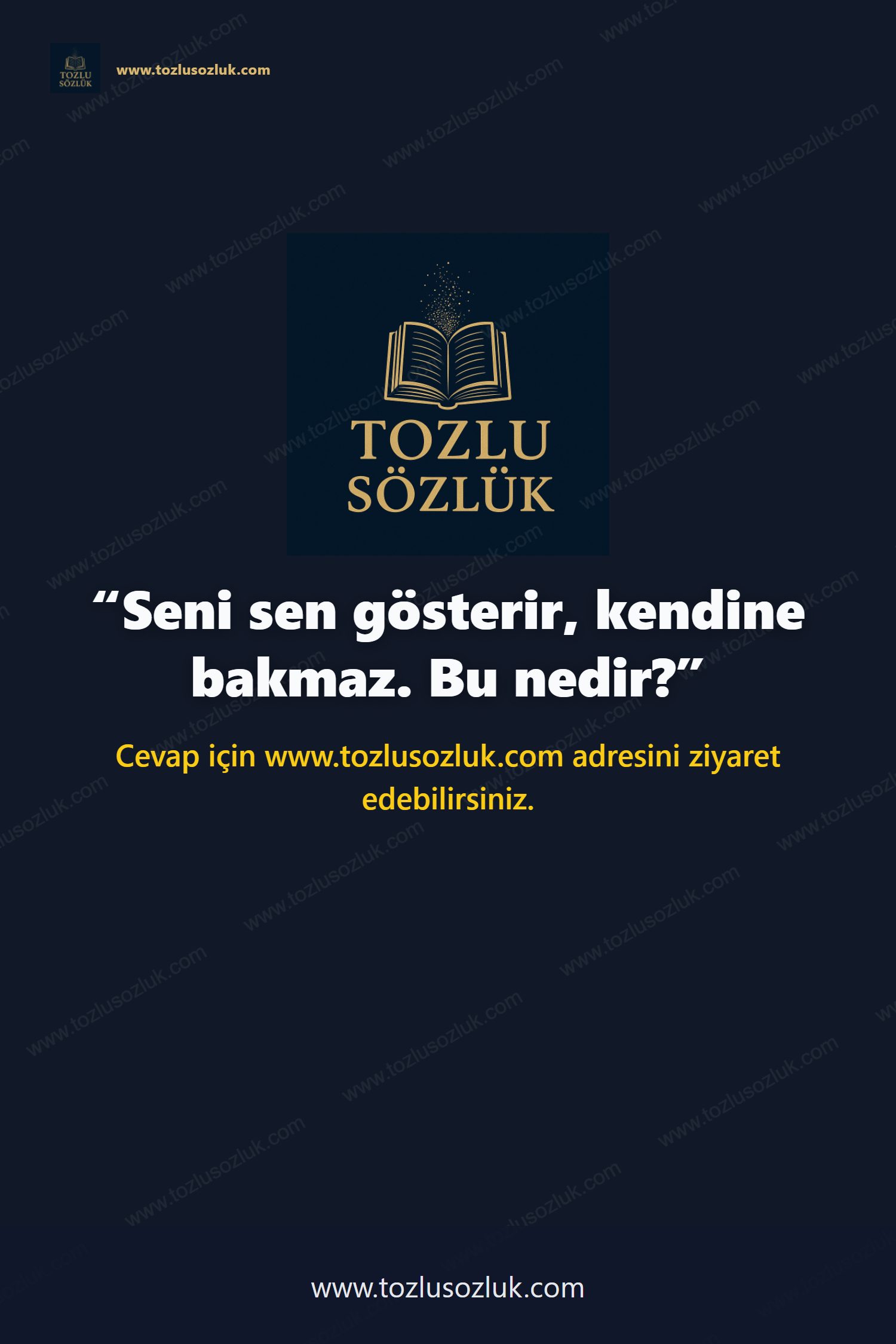 Seni sen gösterir, kendine bakmaz. Bu nedir? Pinterest görseli