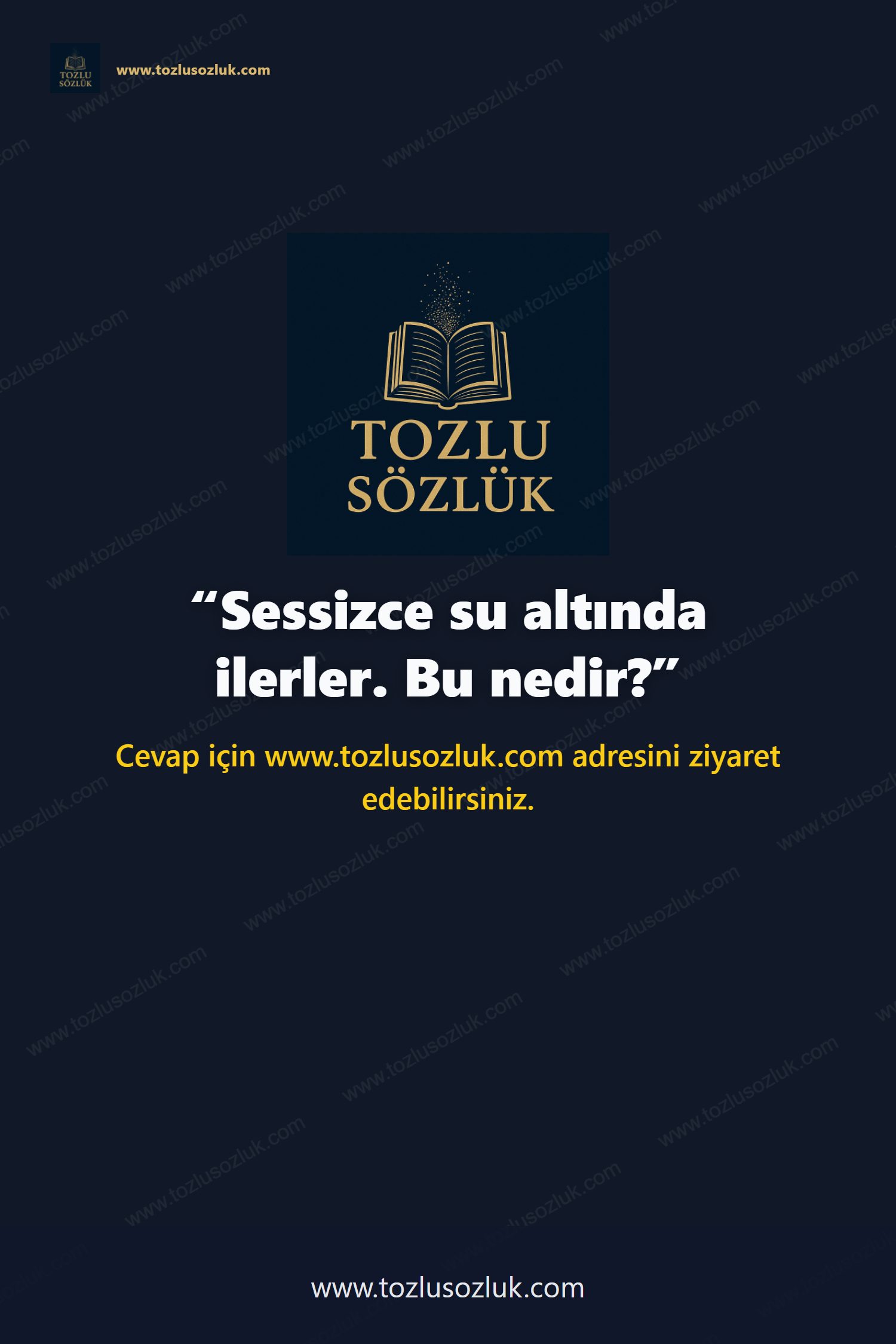 Sessizce su altında ilerler. Bu nedir? Pinterest görseli