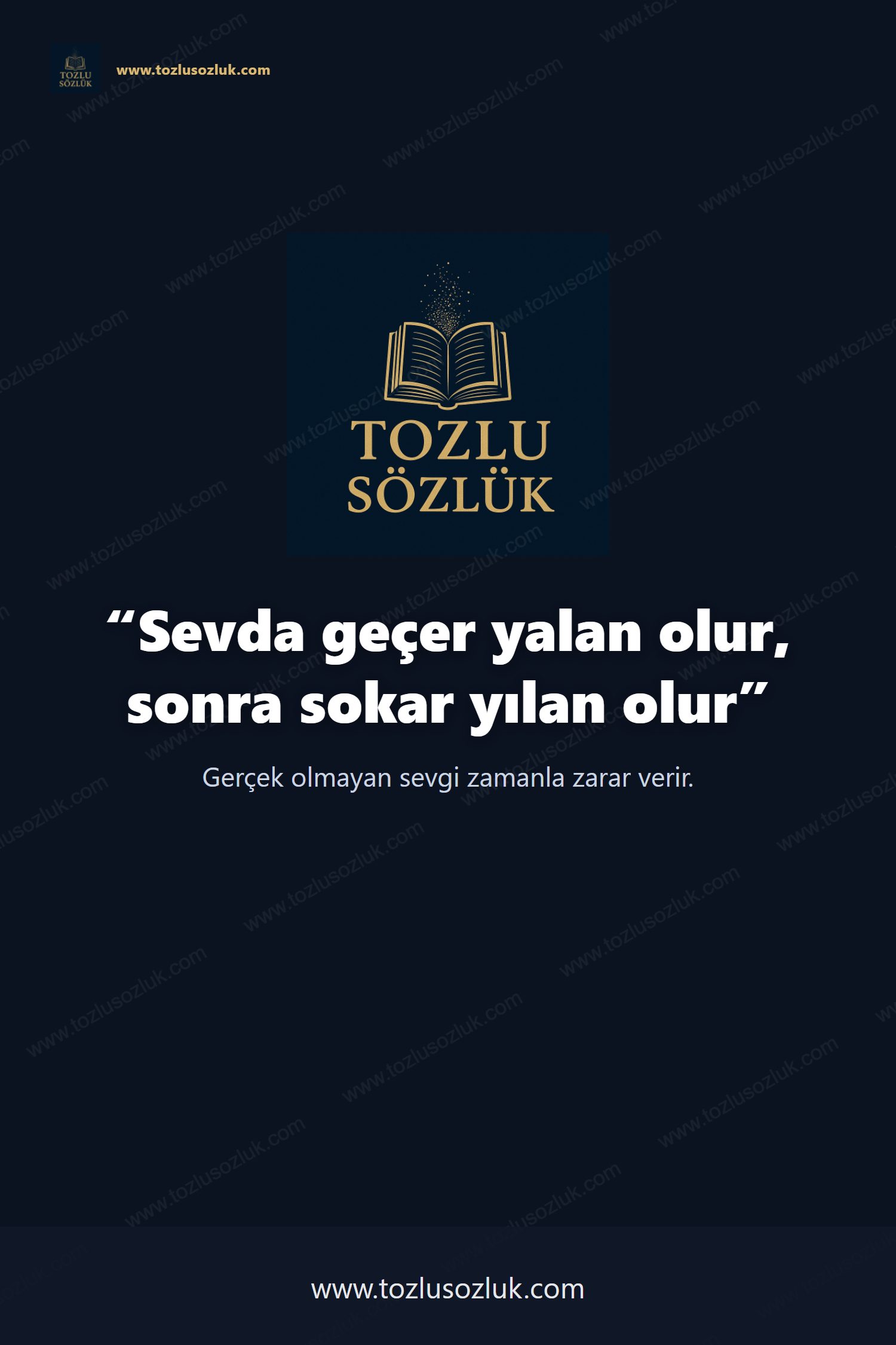 Sevda geçer yalan olur, sonra sokar yılan olur Pinterest görseli