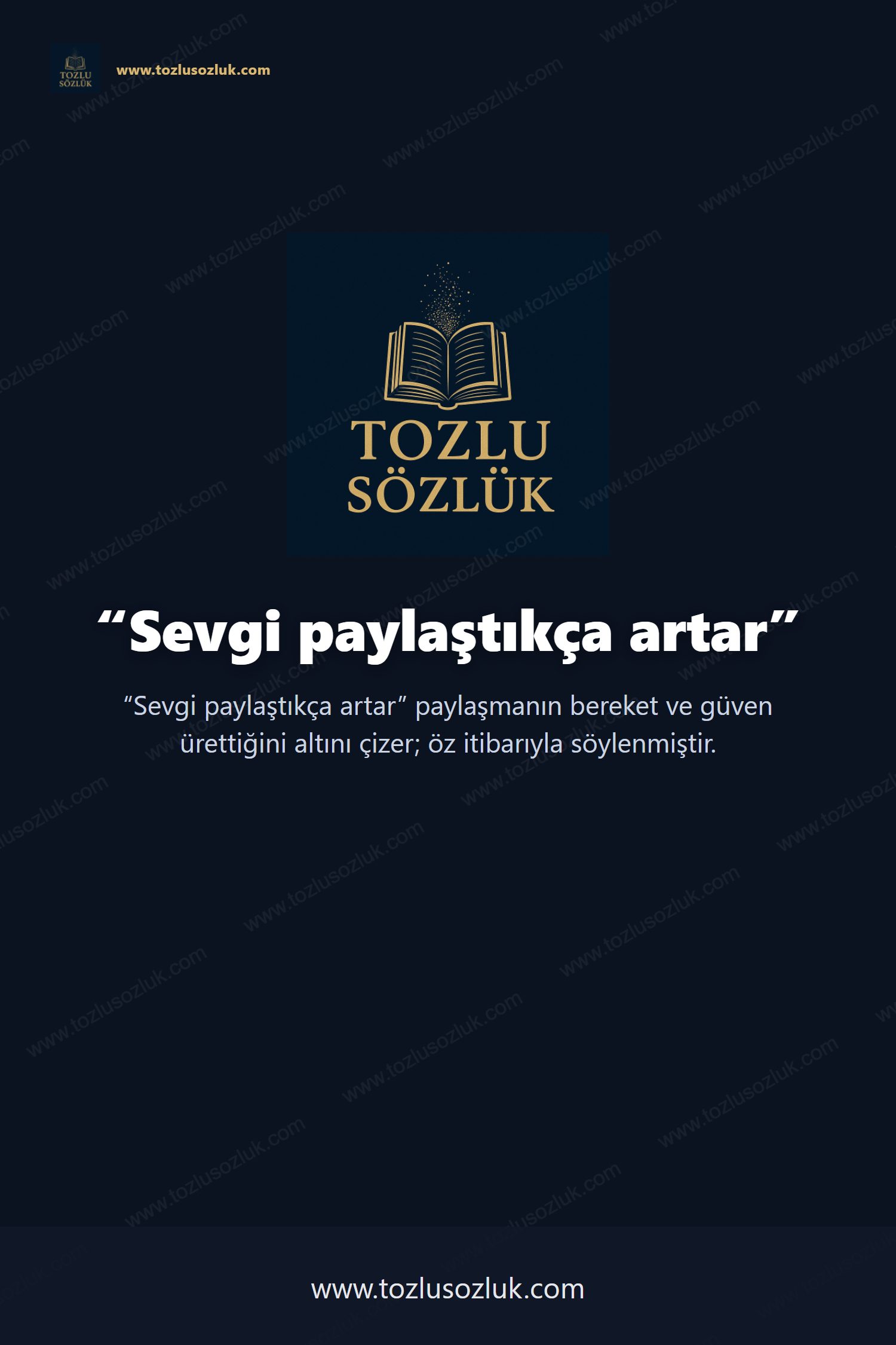 Sevgi paylaştıkça artar Pinterest görseli
