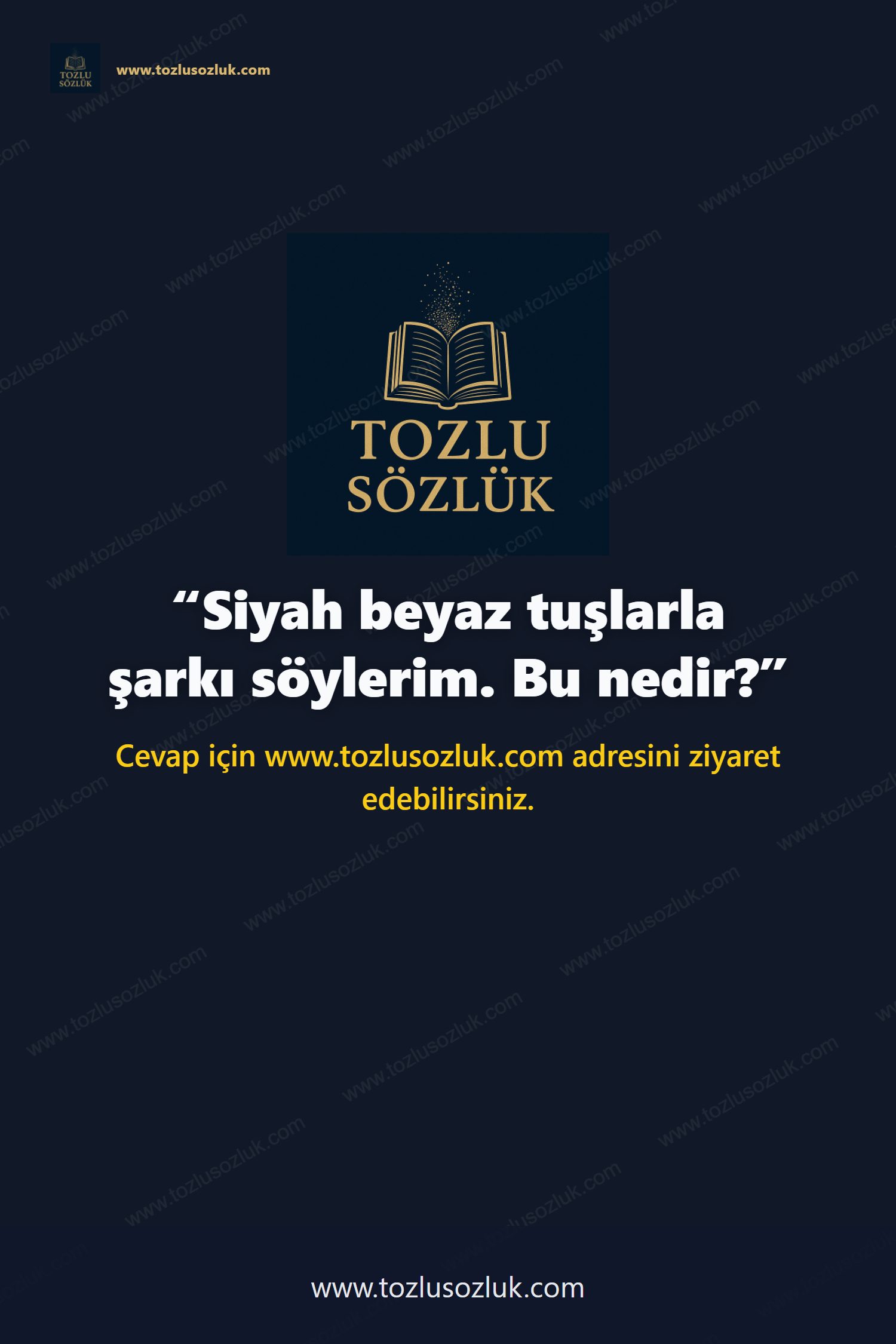 Siyah beyaz tuşlarla şarkı söylerim. Bu nedir? Pinterest görseli