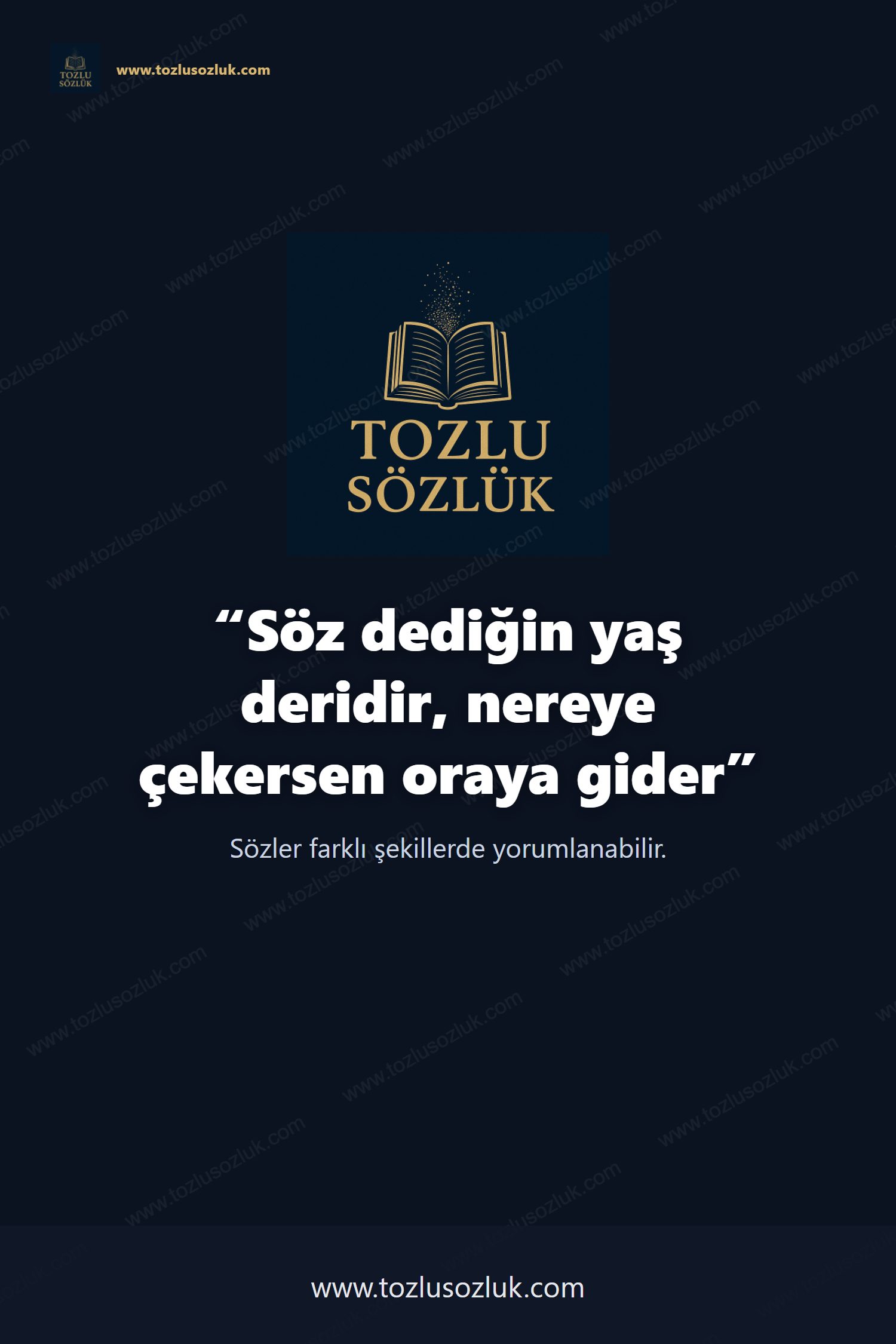 Söz dediğin yaş deridir, nereye çekersen oraya gider Pinterest görseli