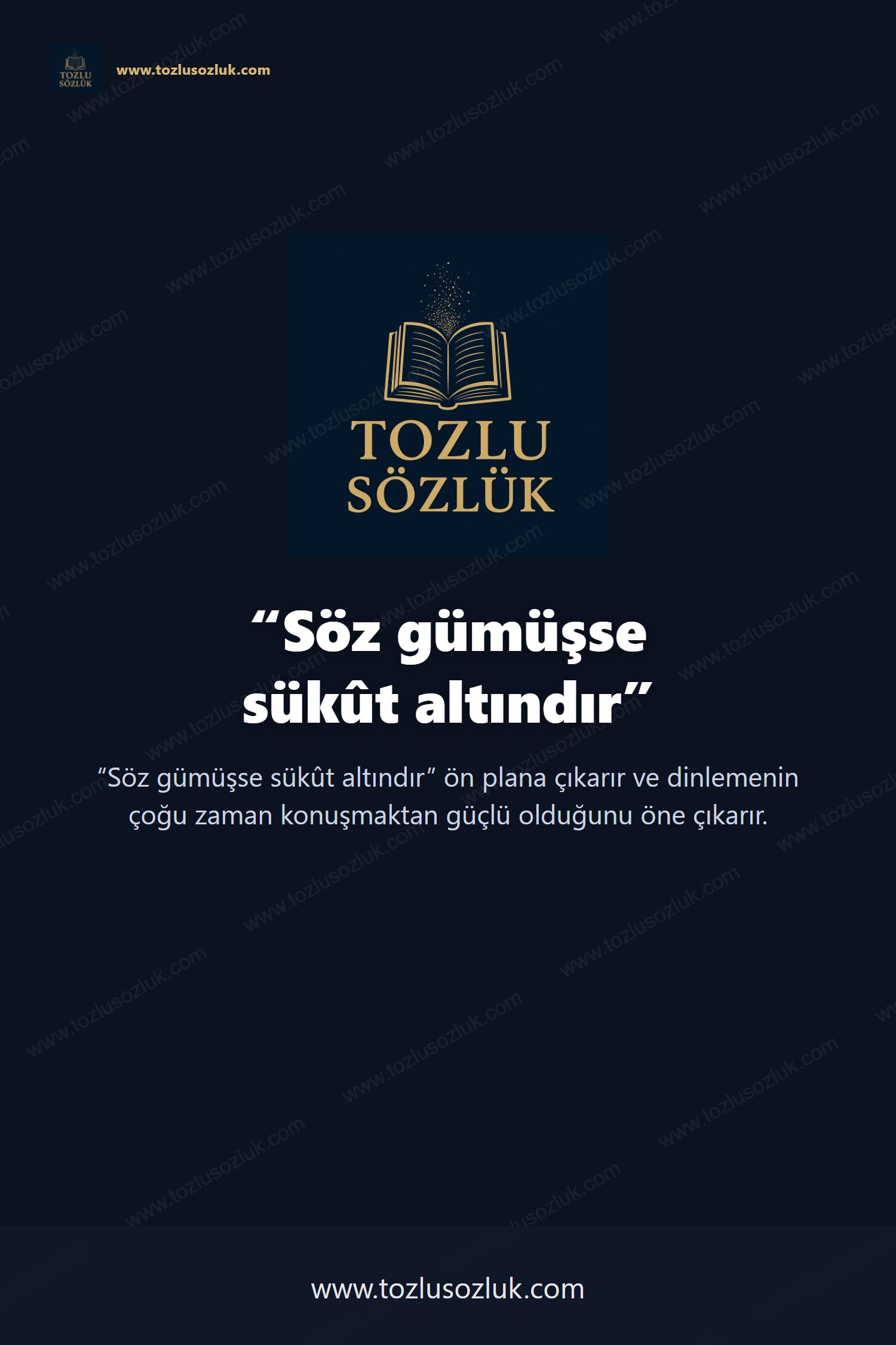 Söz gümüşse sükût altındır Pinterest görseli