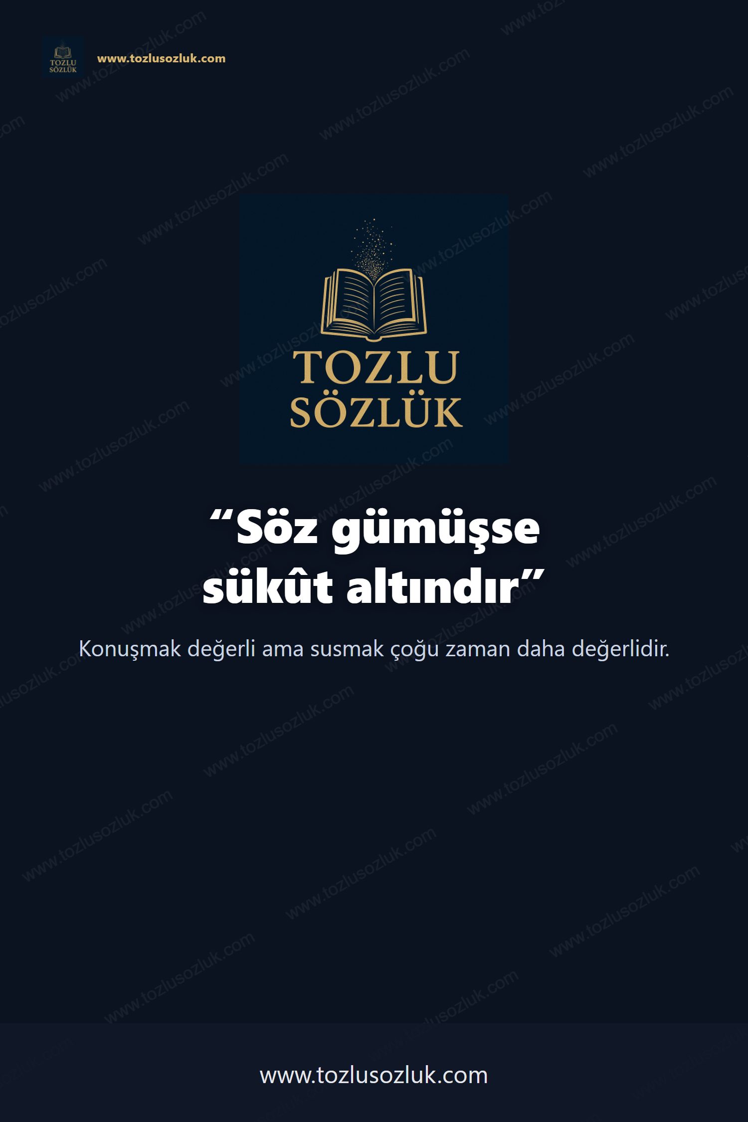 Söz gümüşse sükût altındır Pinterest görseli