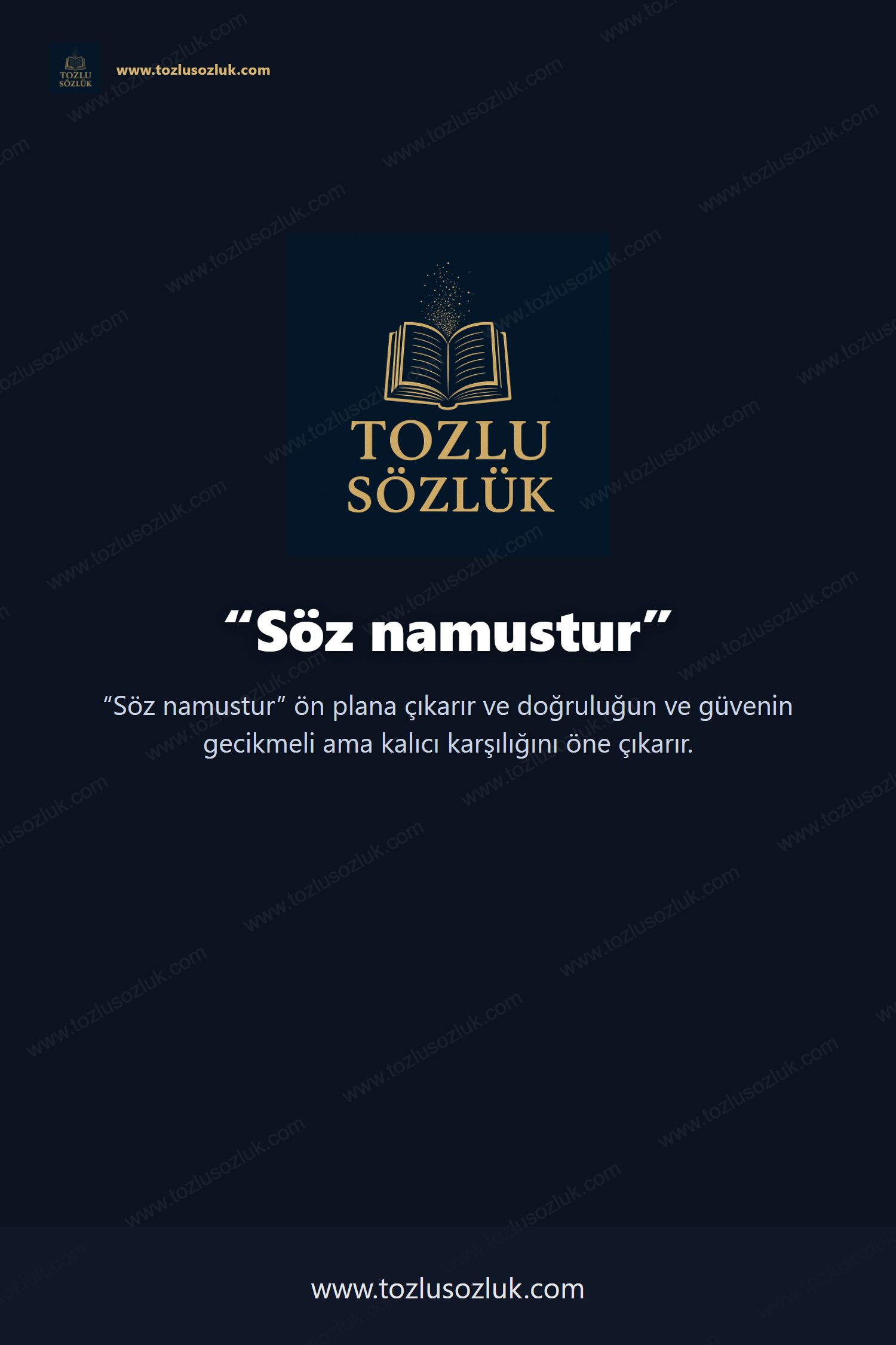 Söz namustur Pinterest görseli