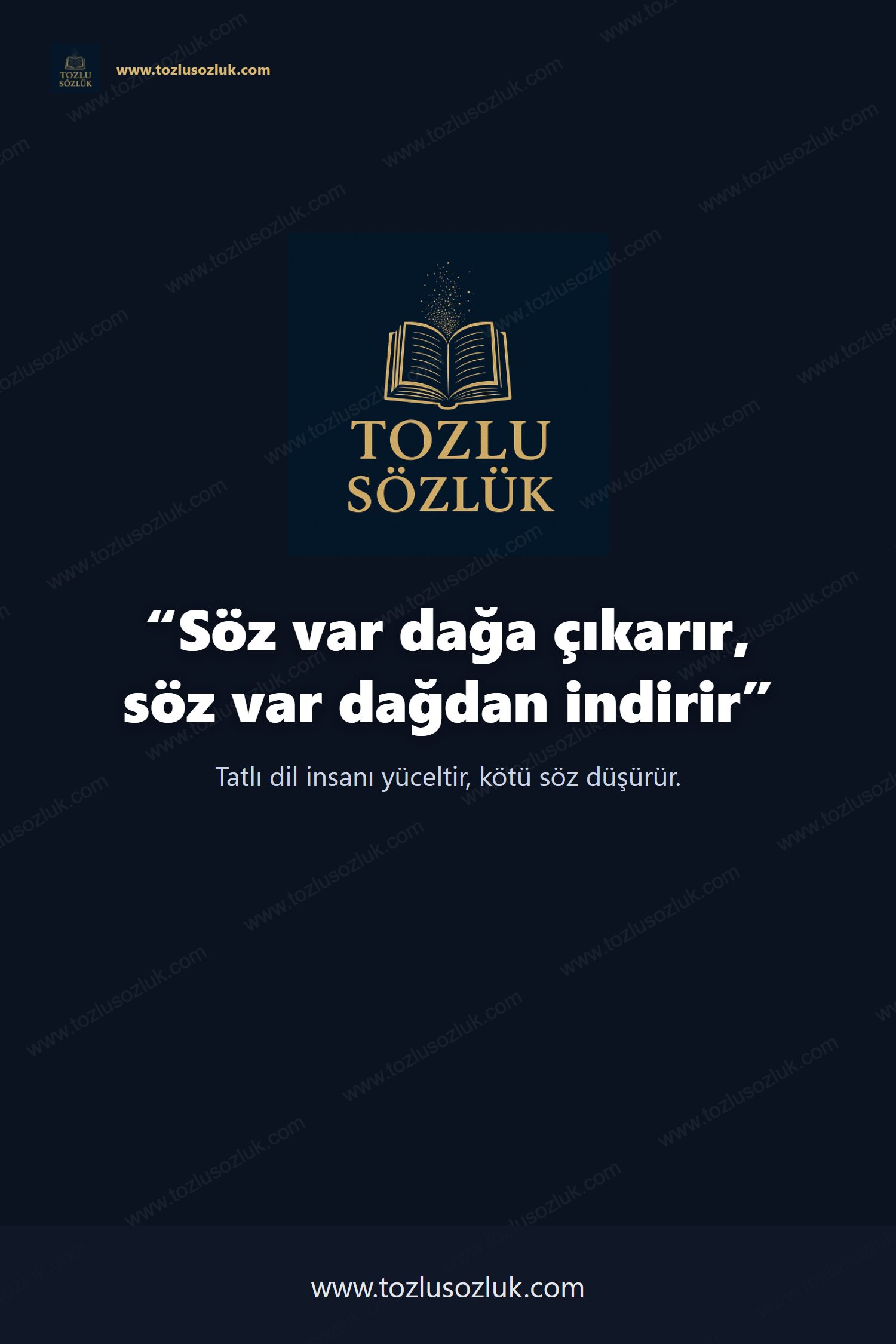 Söz var dağa çıkarır, söz var dağdan indirir Pinterest görseli