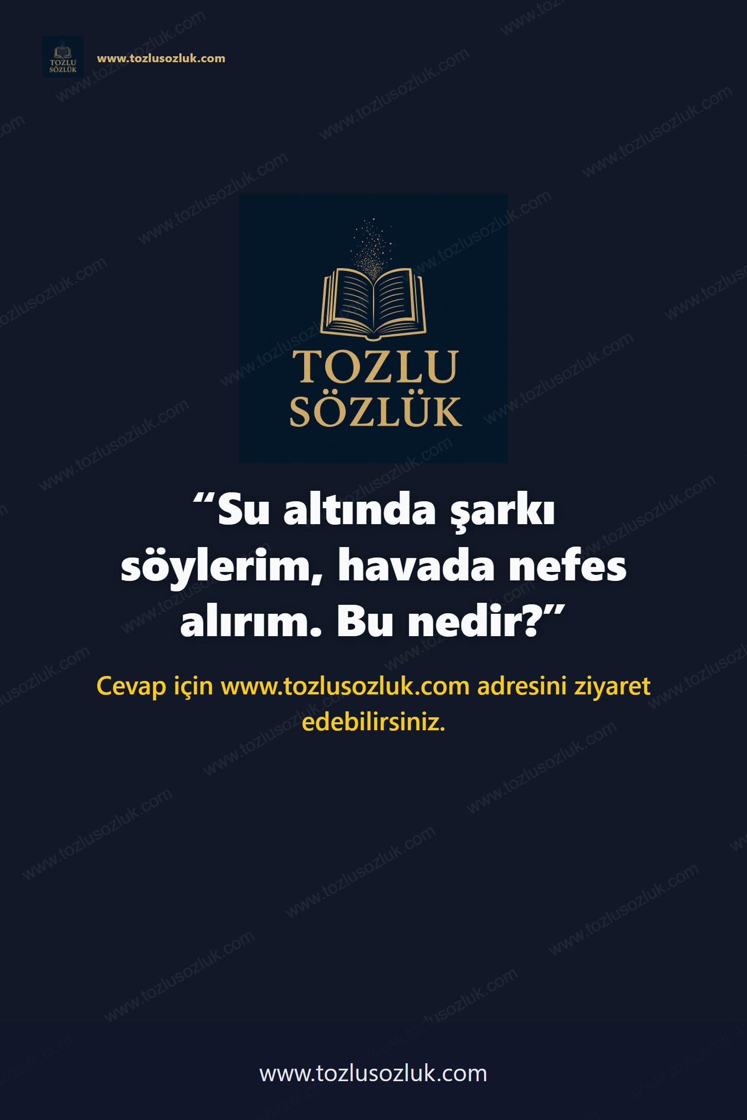 Su altında şarkı söylerim, havada nefes alırım. Bu nedir? Pinterest görseli