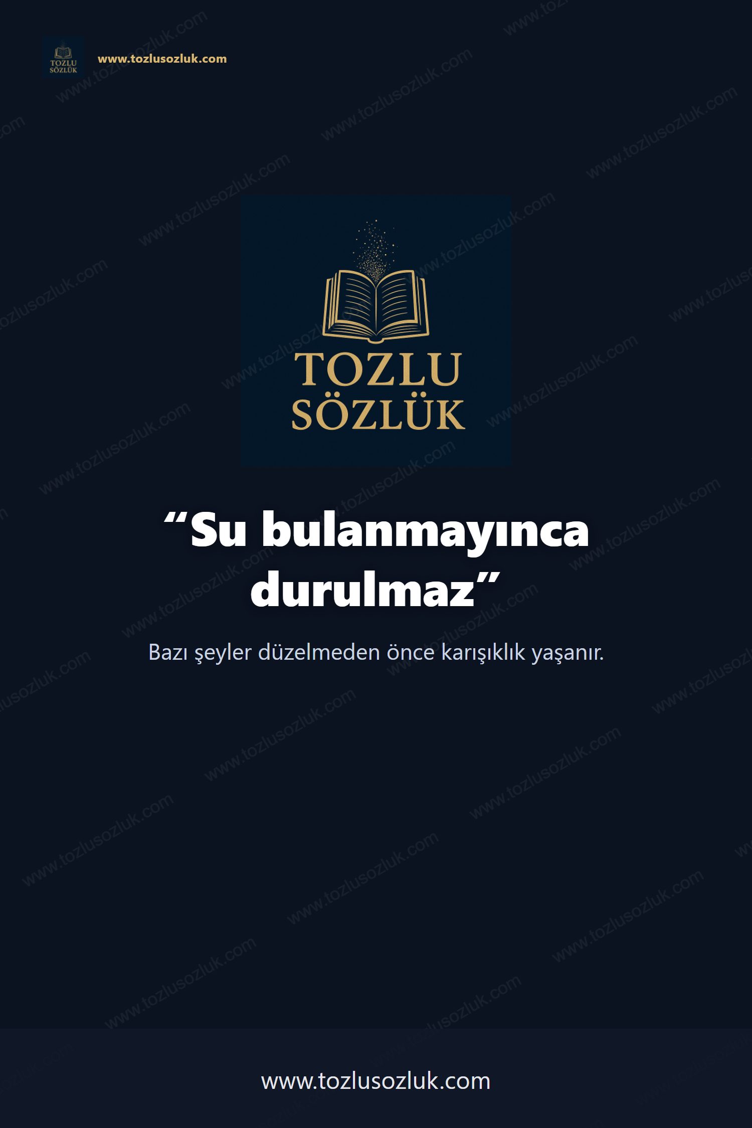 Su bulanmayınca durulmaz Pinterest görseli