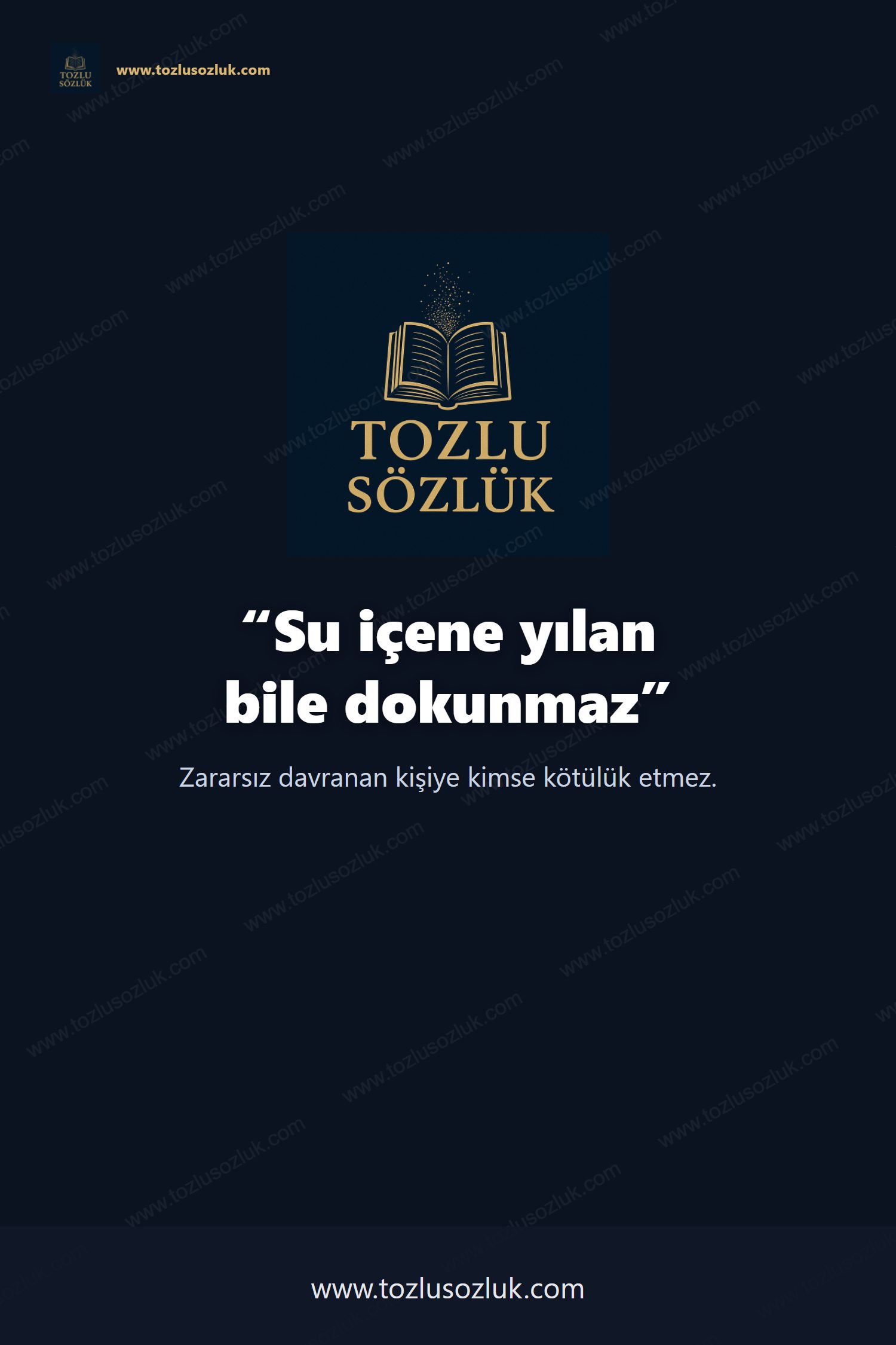 Su içene yılan bile dokunmaz Pinterest görseli