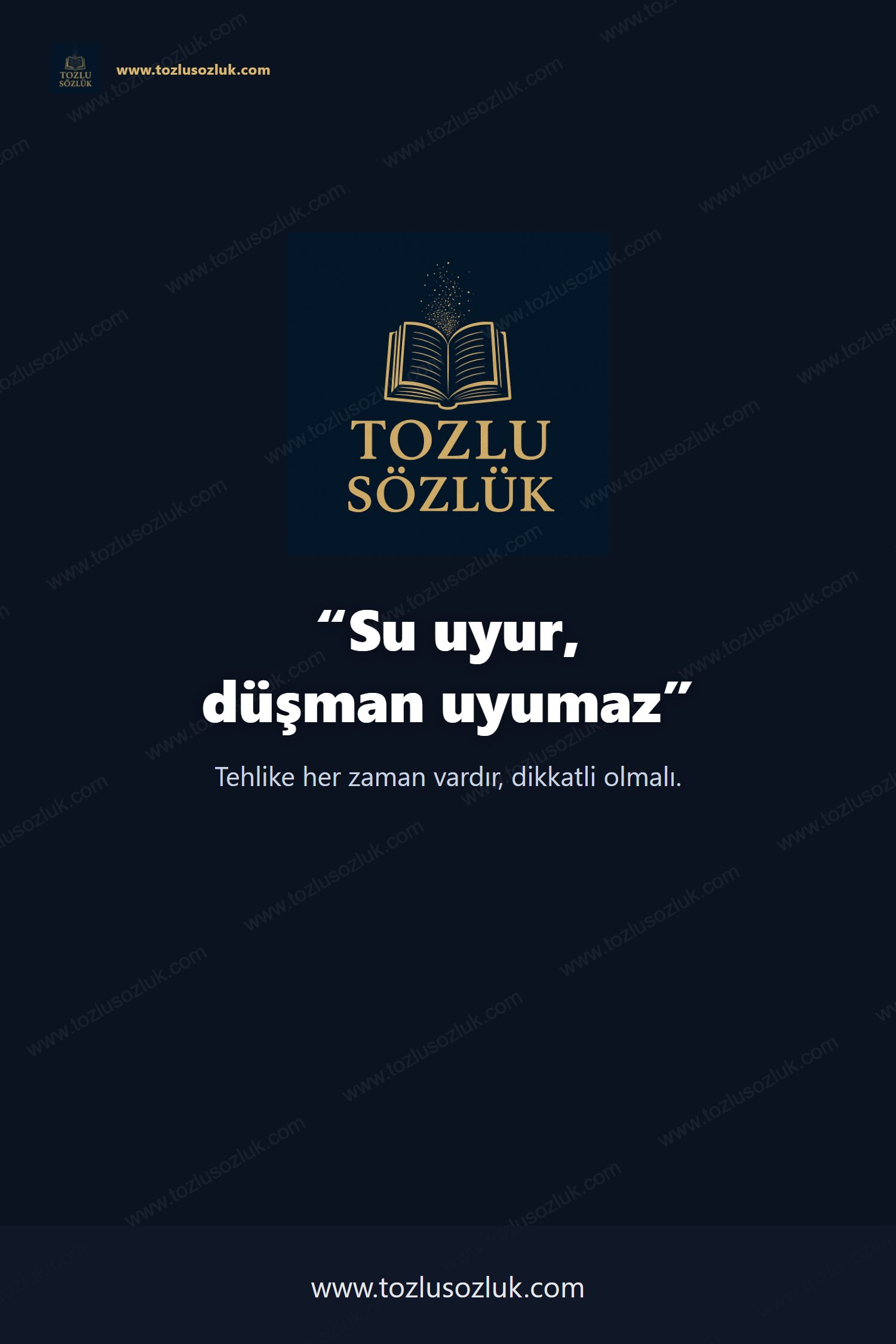 Su uyur, düşman uyumaz Pinterest görseli