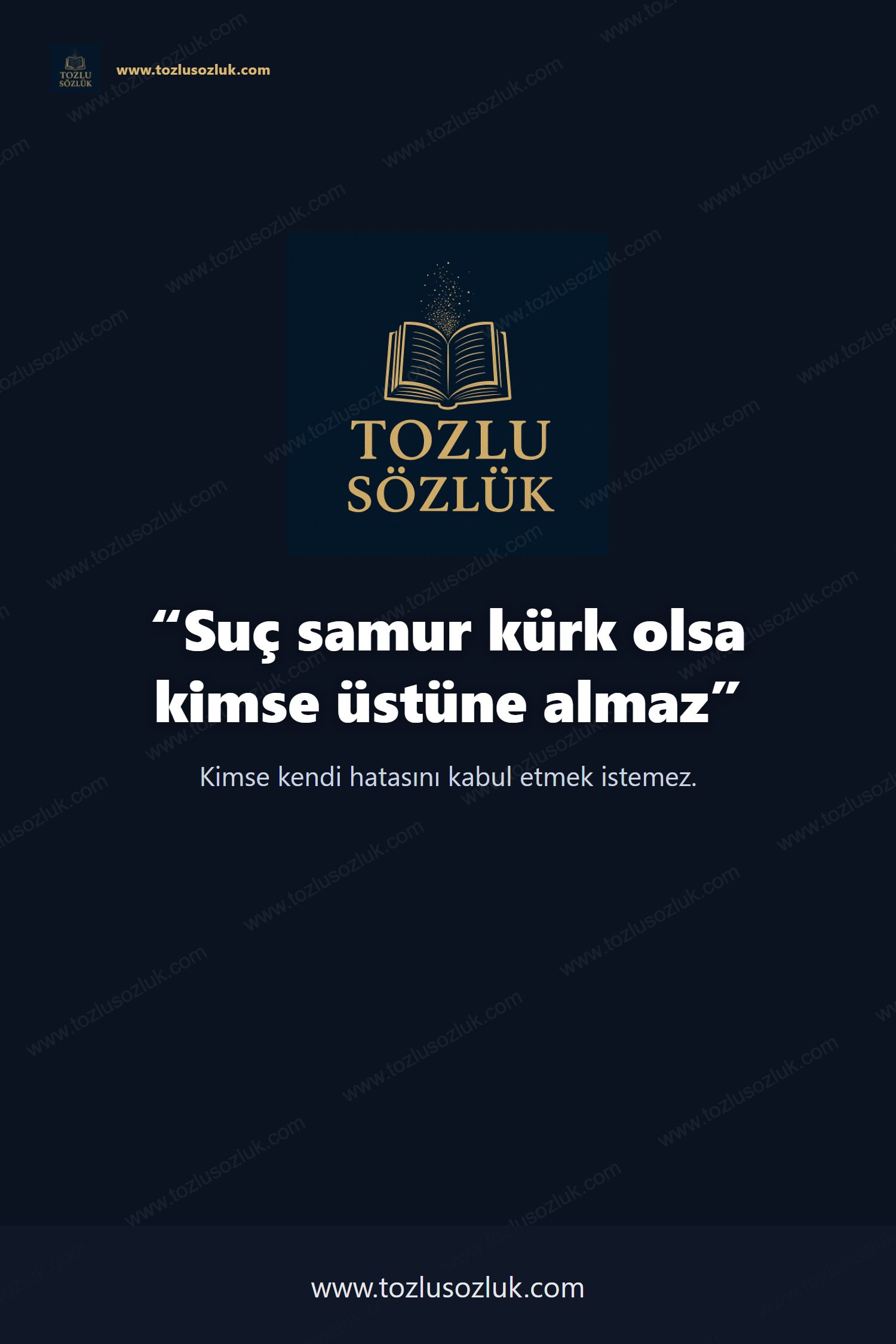 Suç samur kürk olsa kimse üstüne almaz Pinterest görseli