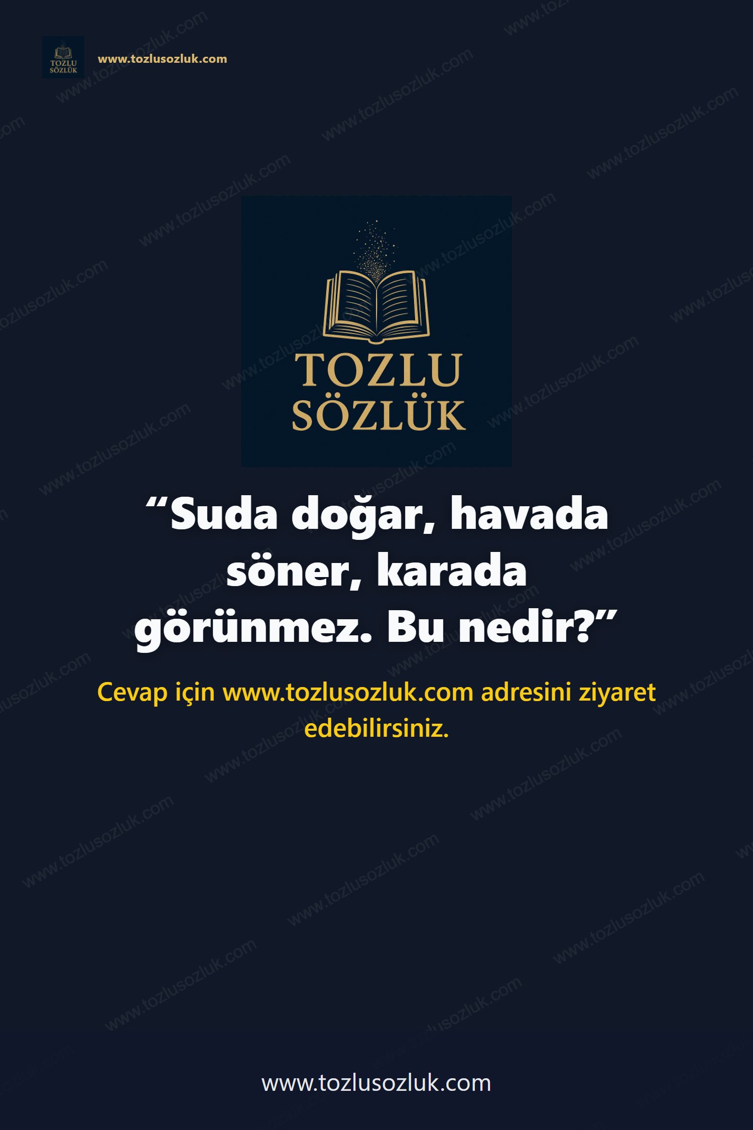 Suda doğar, havada söner, karada görünmez. Bu nedir? Pinterest görseli