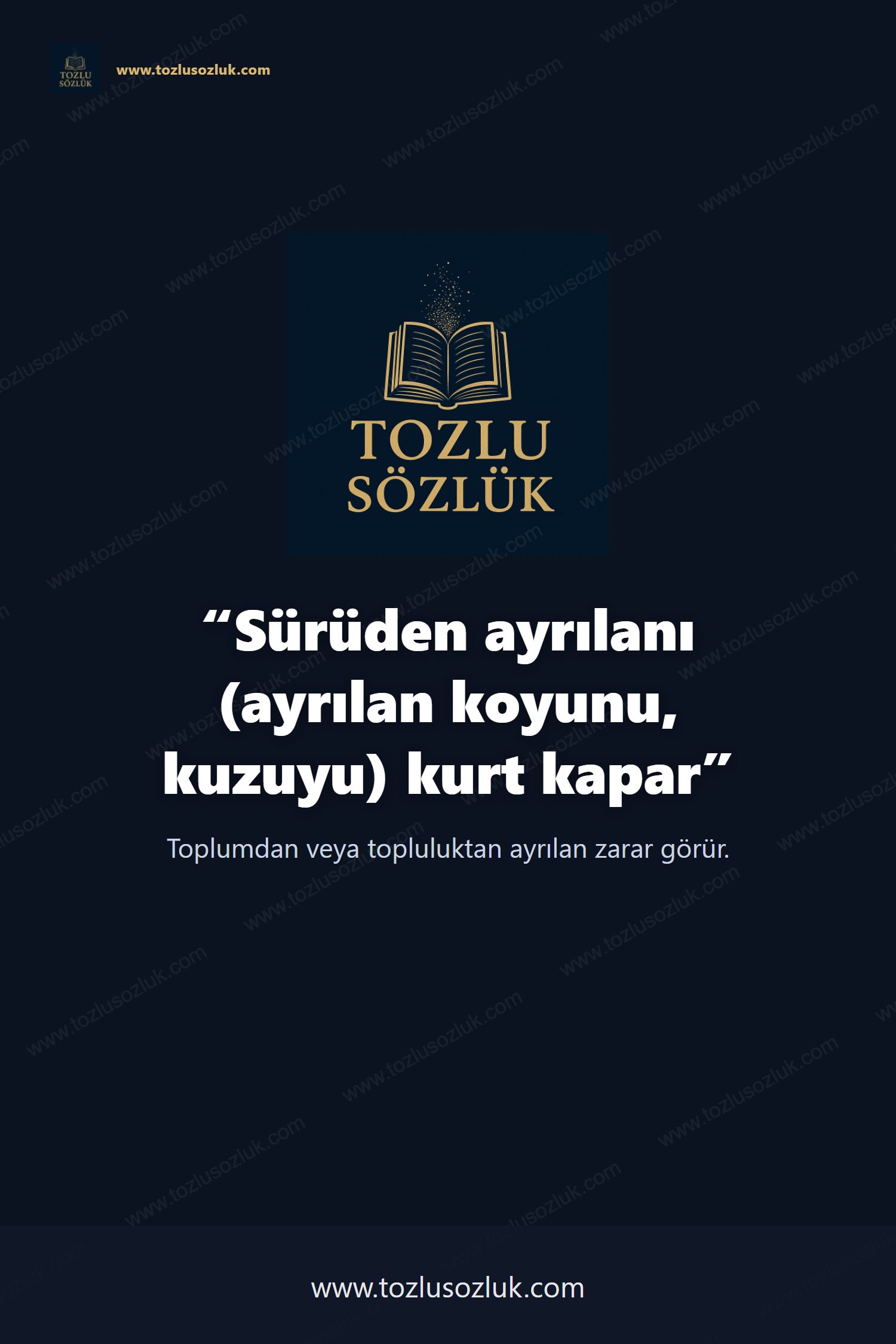 Sürüden ayrılanı (ayrılan koyunu, kuzuyu) kurt kapar Pinterest görseli