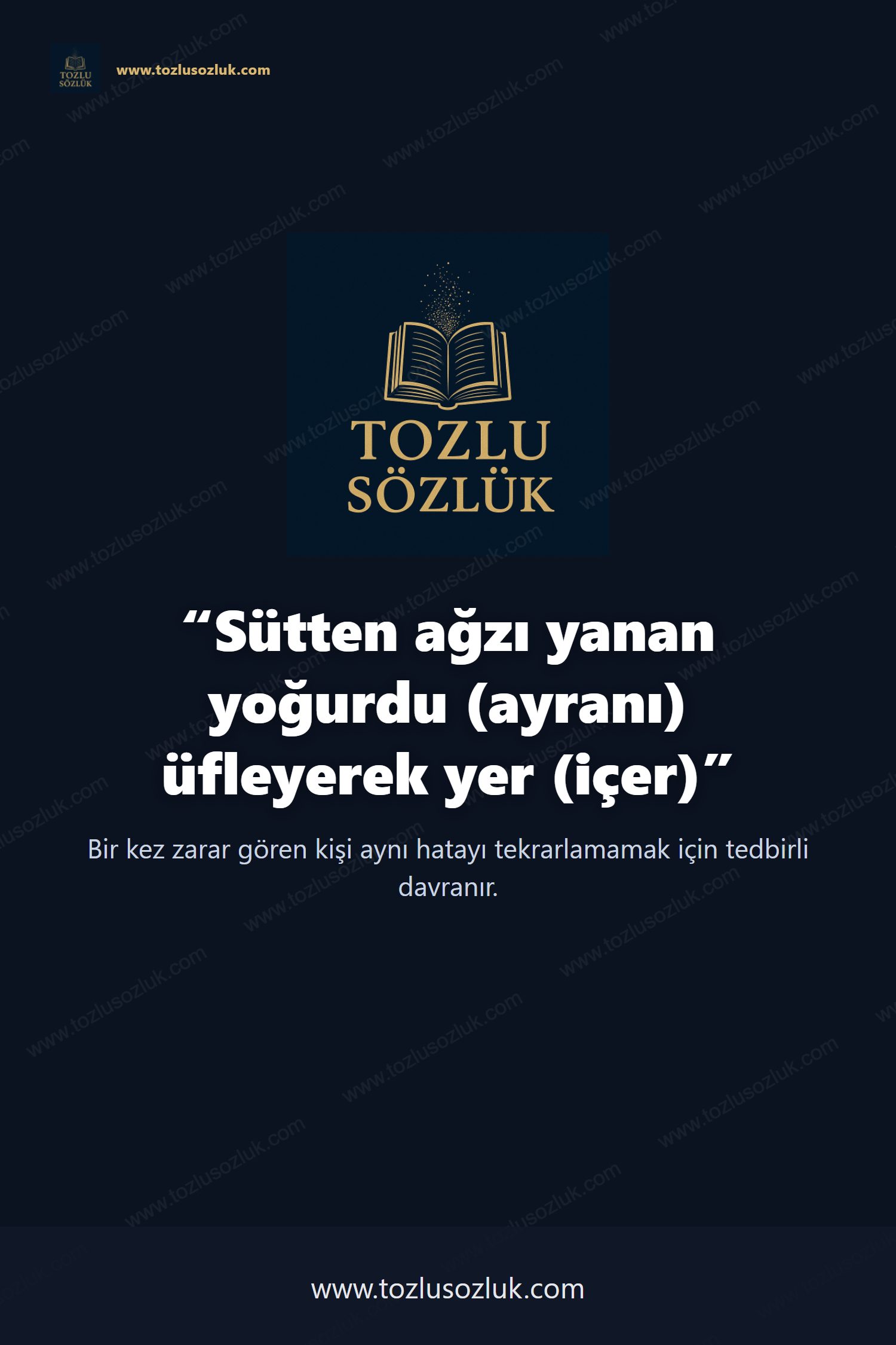 Sütten ağzı yanan yoğurdu (ayranı) üfleyerek yer (içer) Pinterest görseli