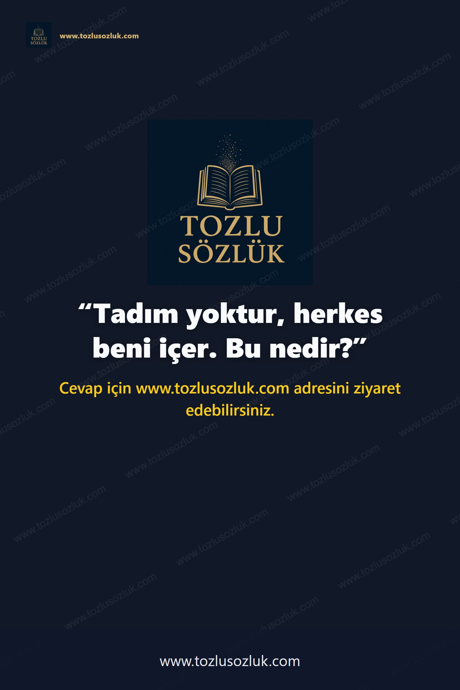 Tadım yoktur, herkes beni içer. Bu nedir? Pinterest görseli