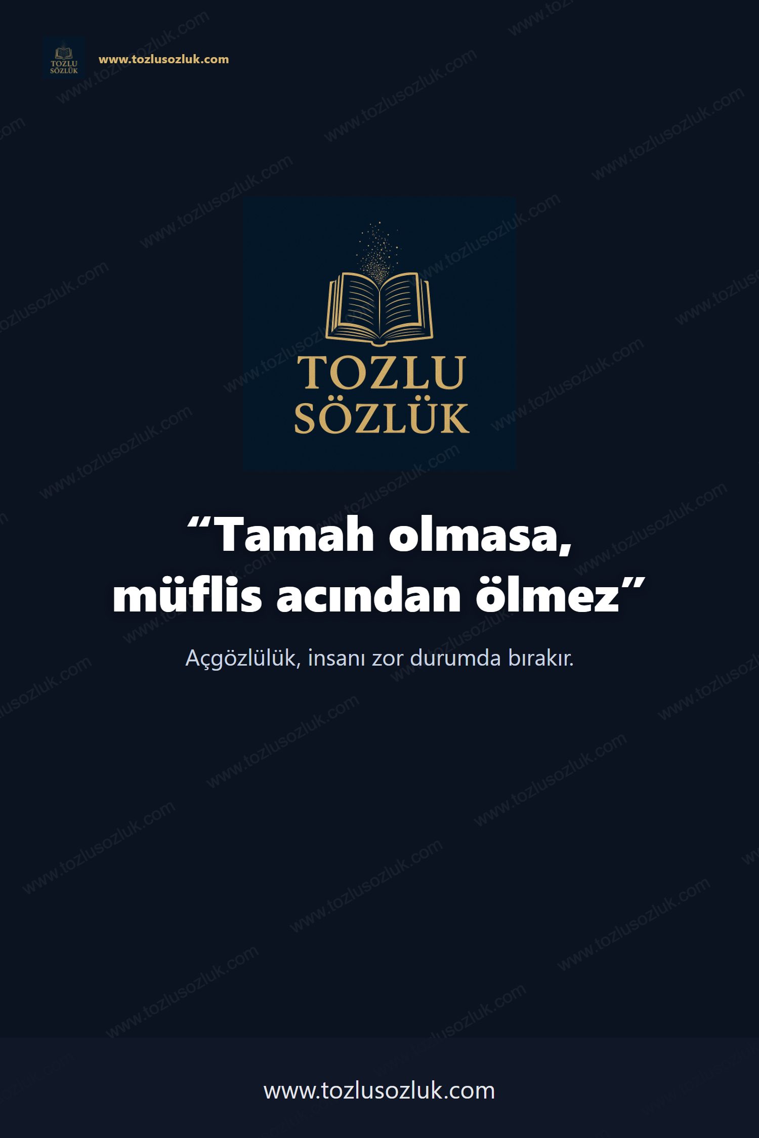 Tamah olmasa, müflis acından ölmez Pinterest görseli