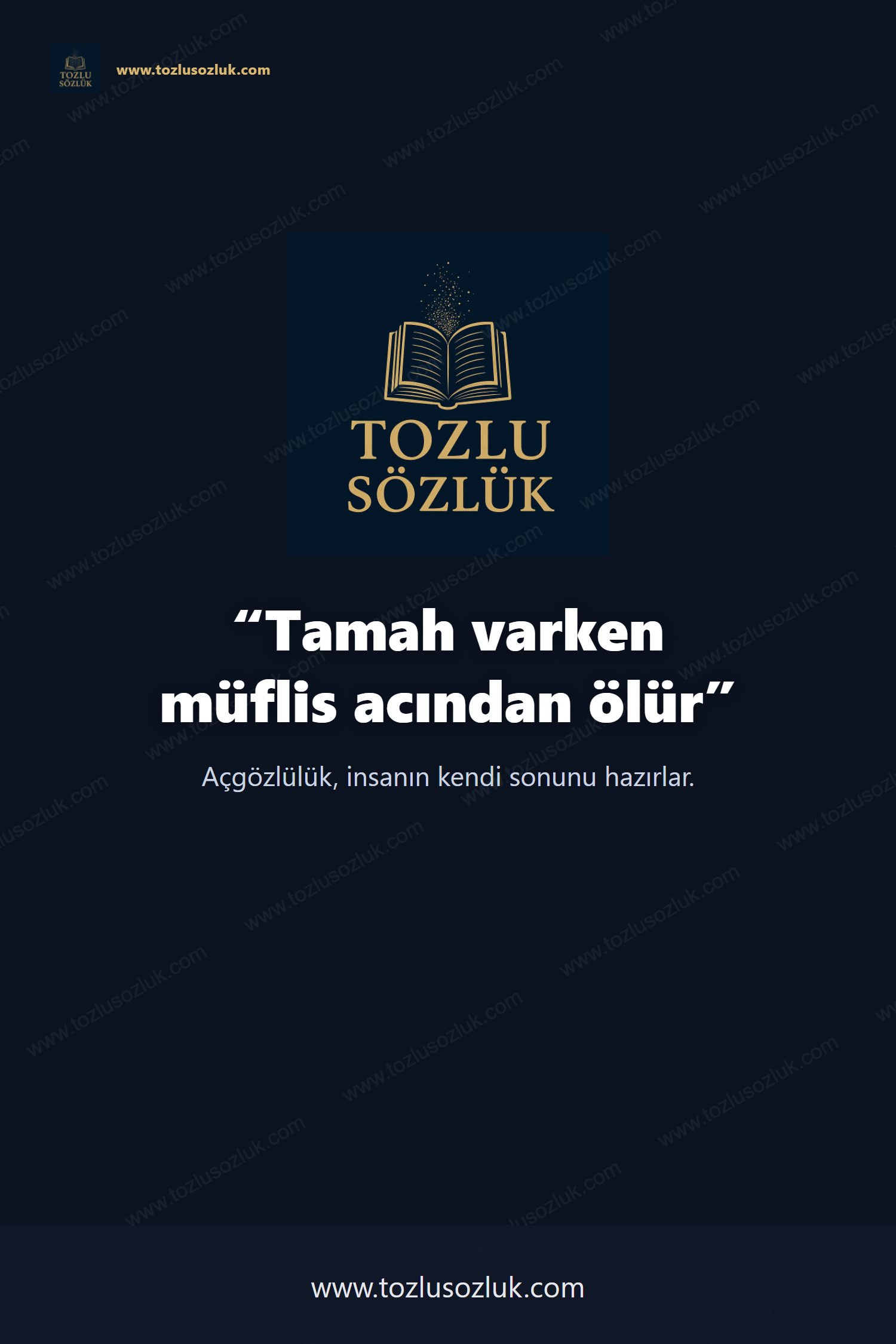 Tamah varken müflis acından ölür Pinterest görseli