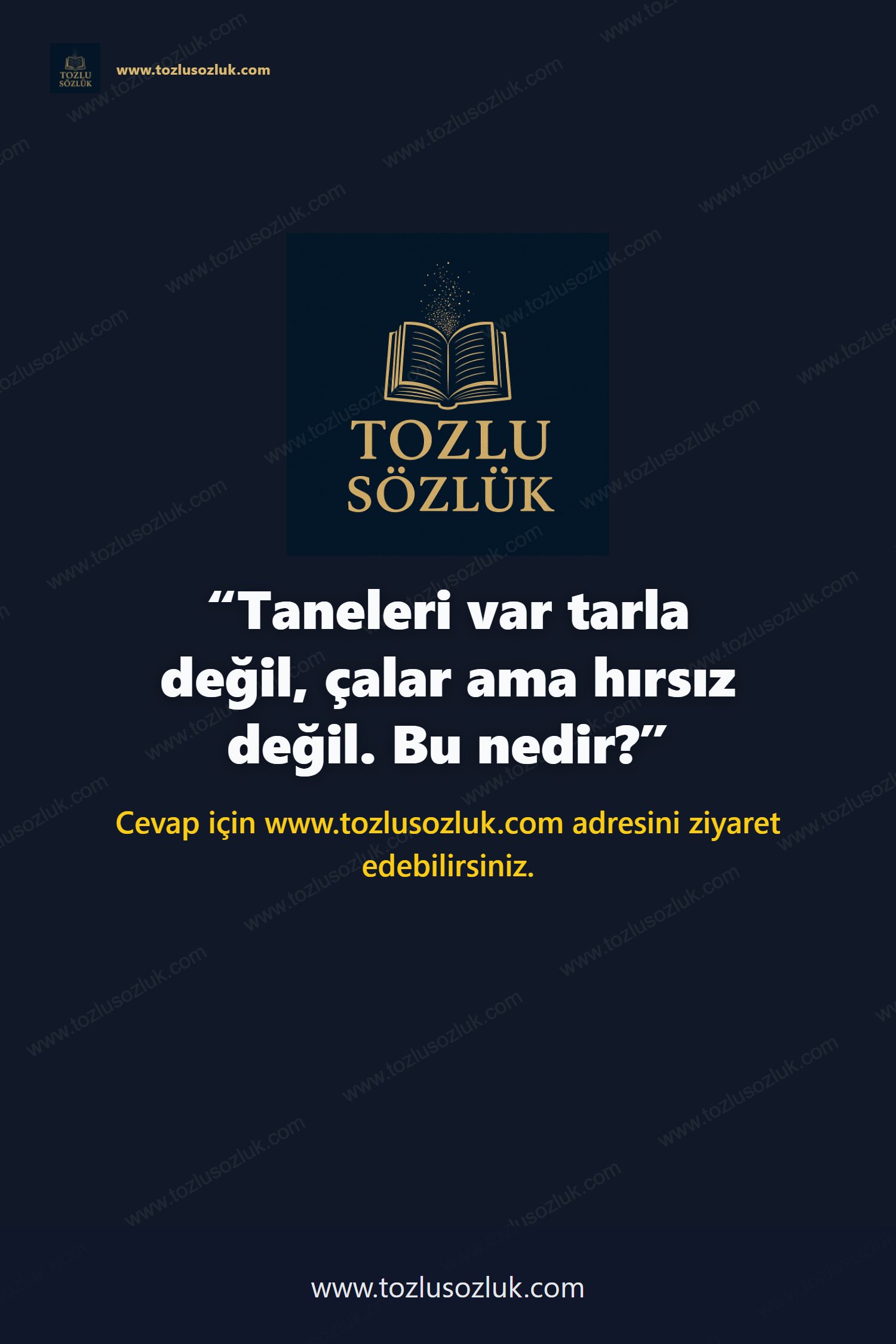Taneleri var tarla değil, çalar ama hırsız değil. Bu nedir? Pinterest görseli