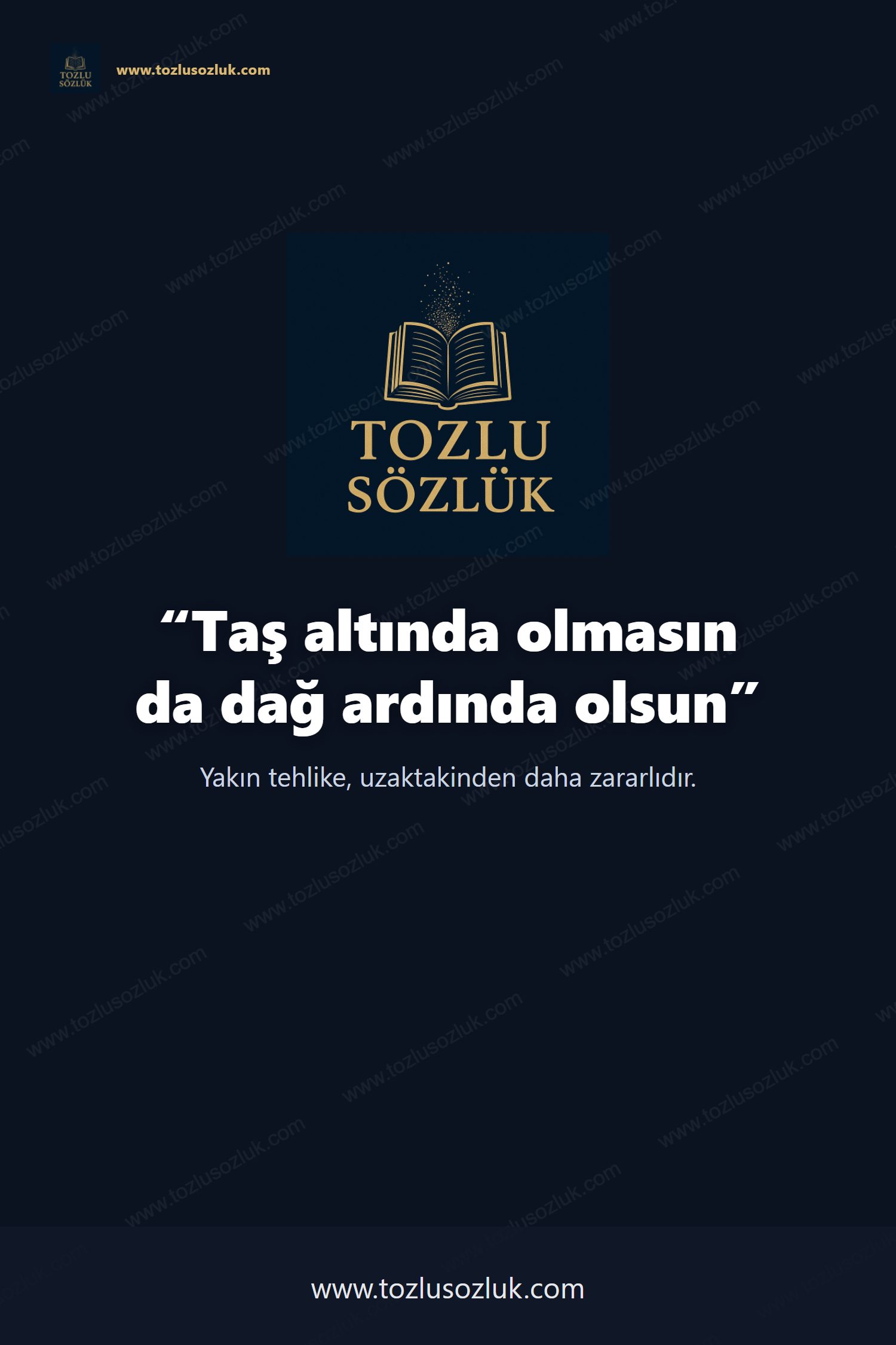 Taş altında olmasın da dağ ardında olsun Pinterest görseli