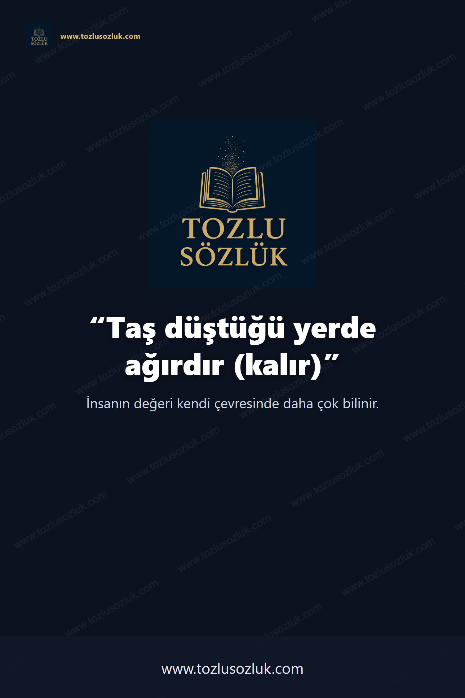 Taş düştüğü yerde ağırdır (kalır) Pinterest görseli