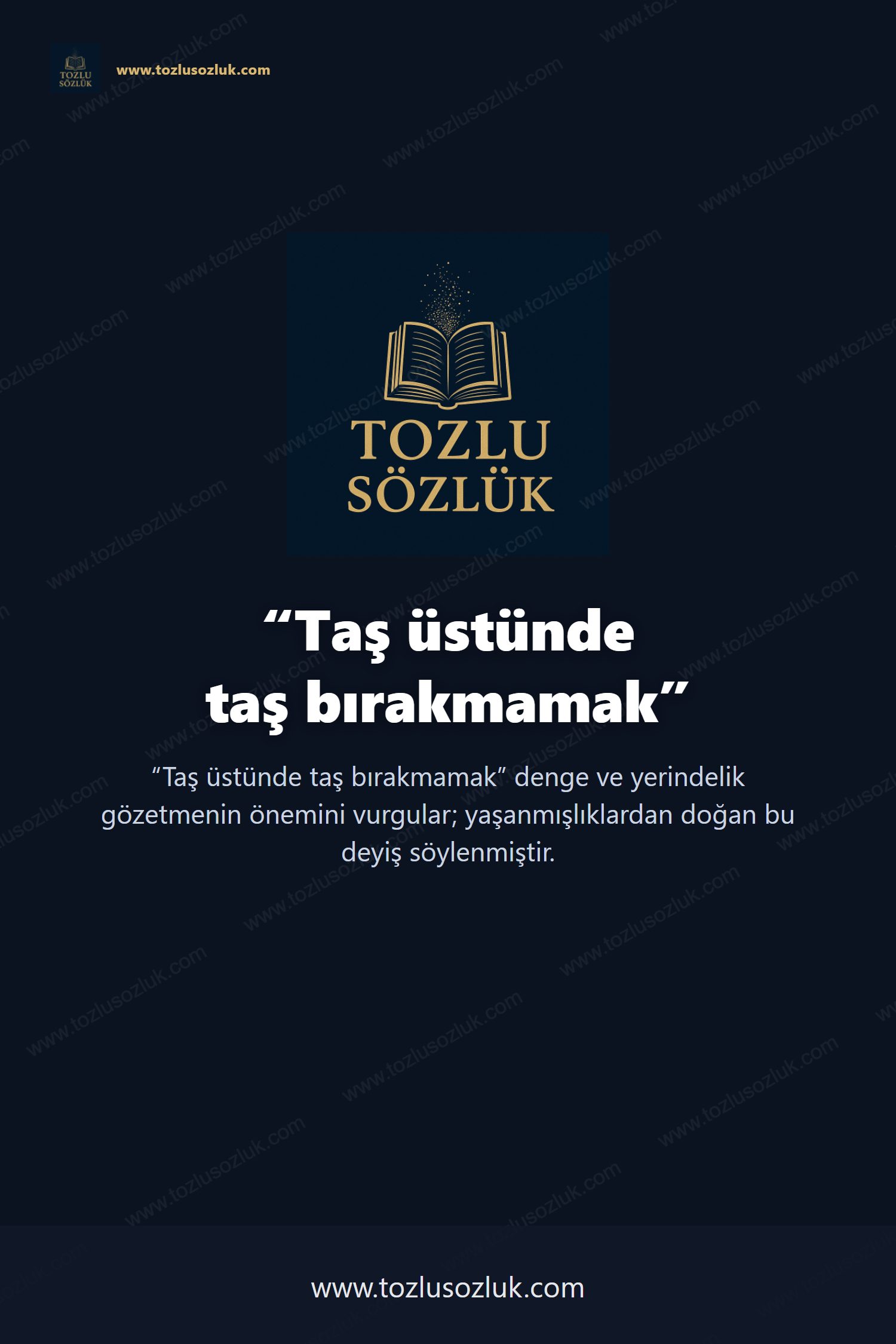 Taş üstünde taş bırakmamak Pinterest görseli