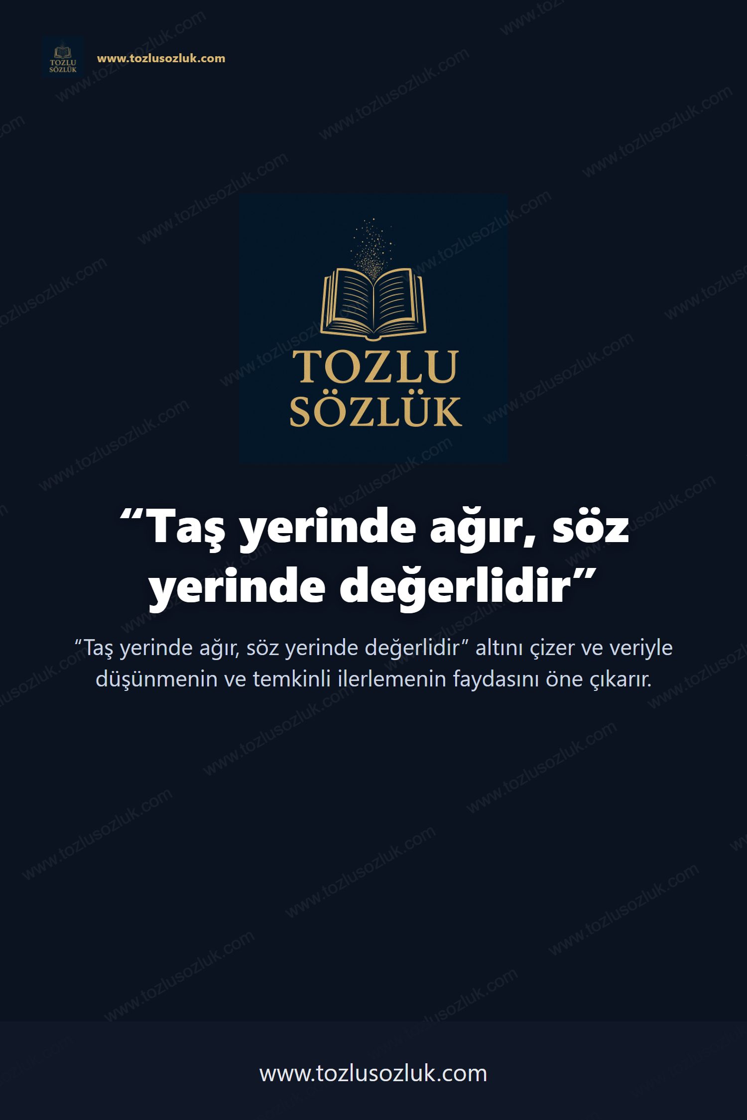 Taş yerinde ağır, söz yerinde değerlidir Pinterest görseli