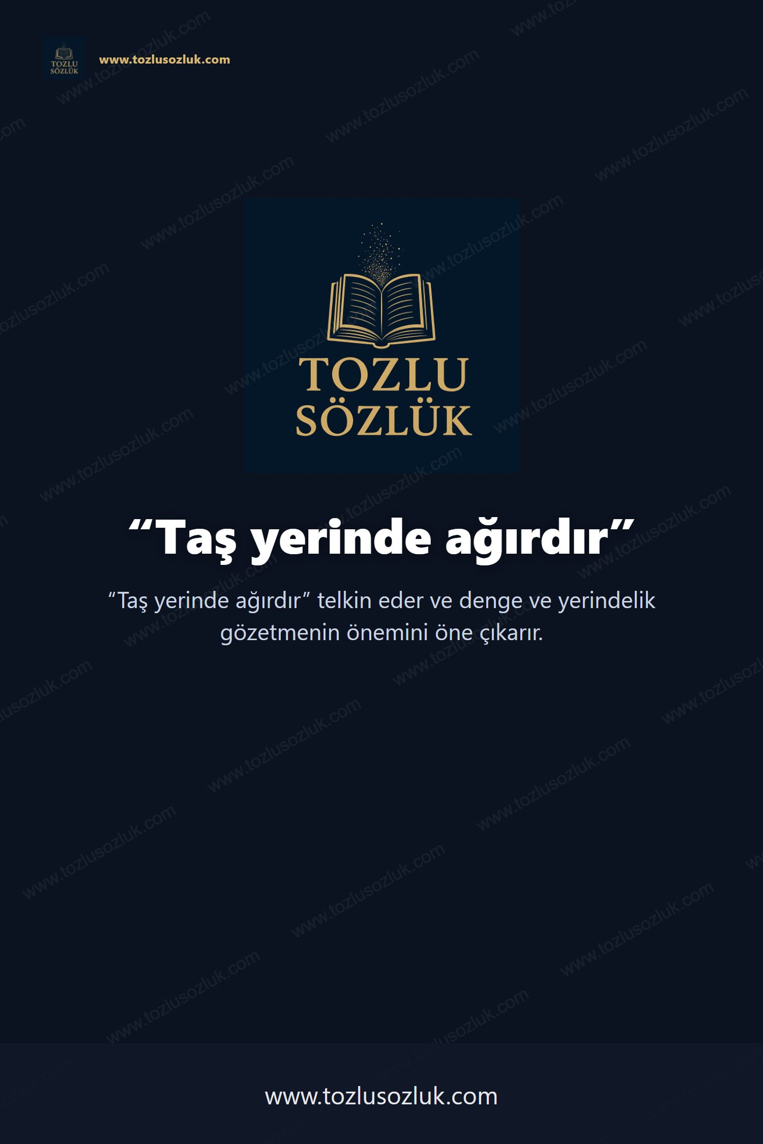 Taş yerinde ağırdır Pinterest görseli