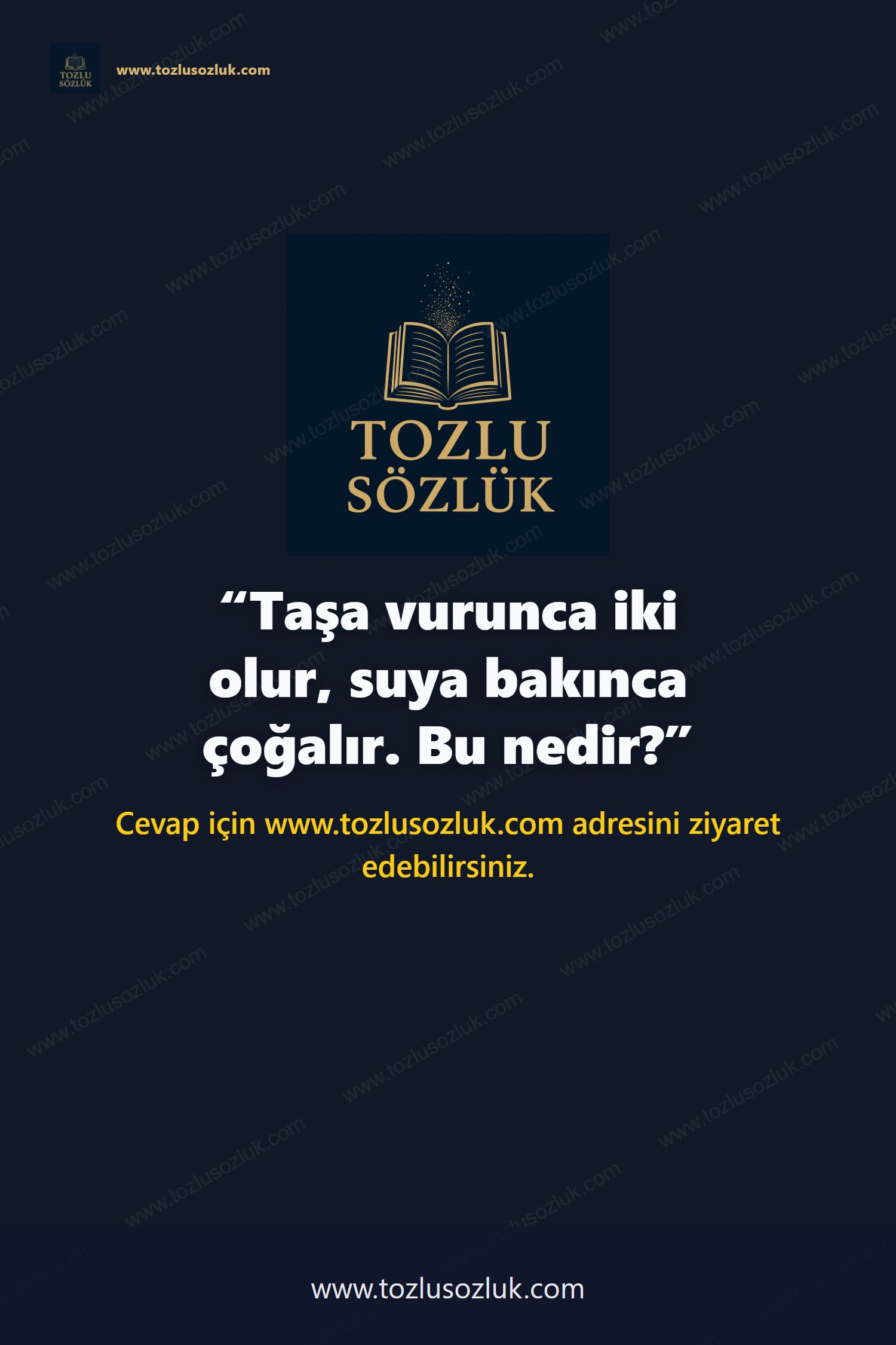 Taşa vurunca iki olur, suya bakınca çoğalır. Bu nedir? Pinterest görseli