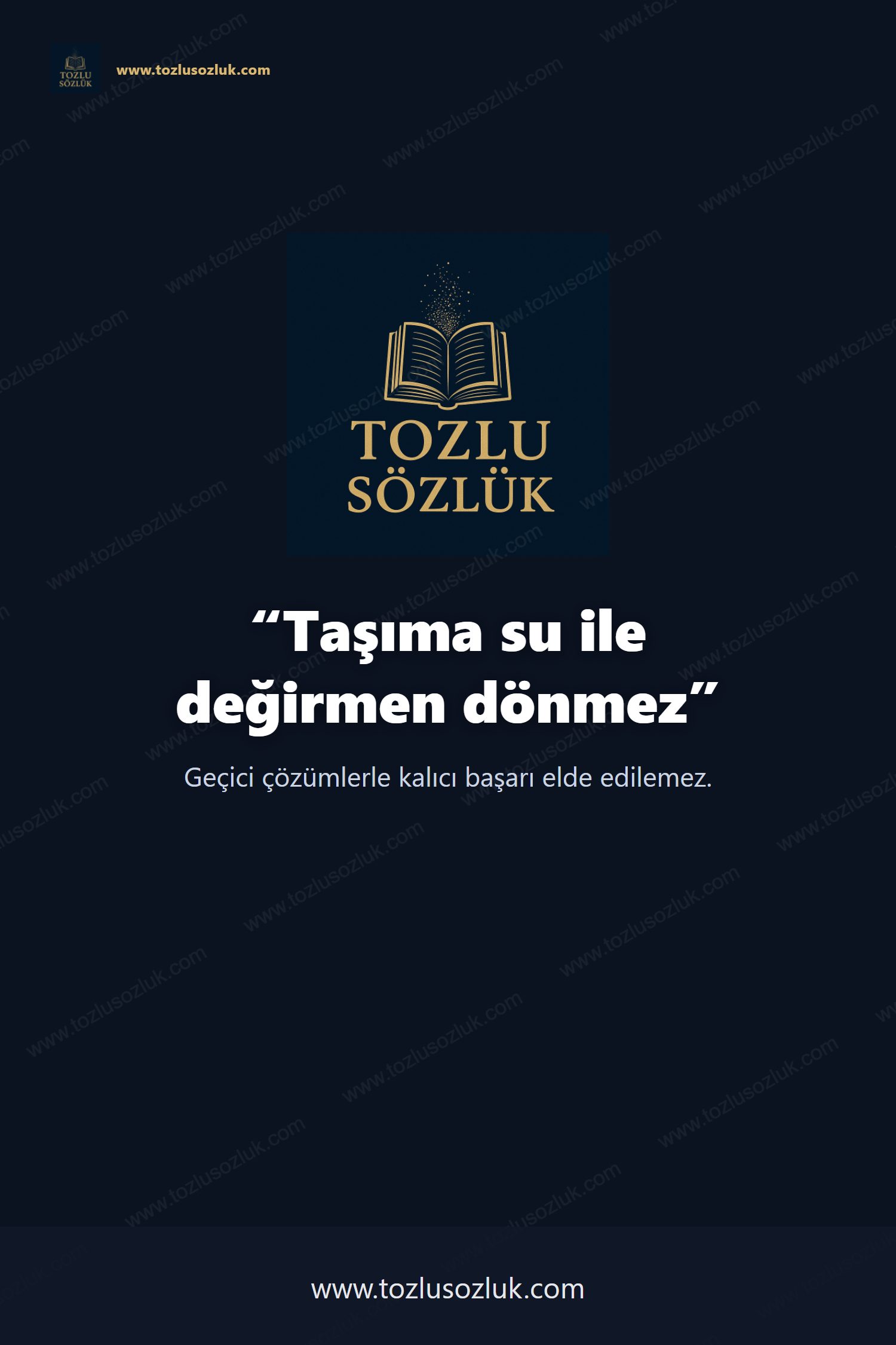 Taşıma su ile değirmen dönmez Pinterest görseli