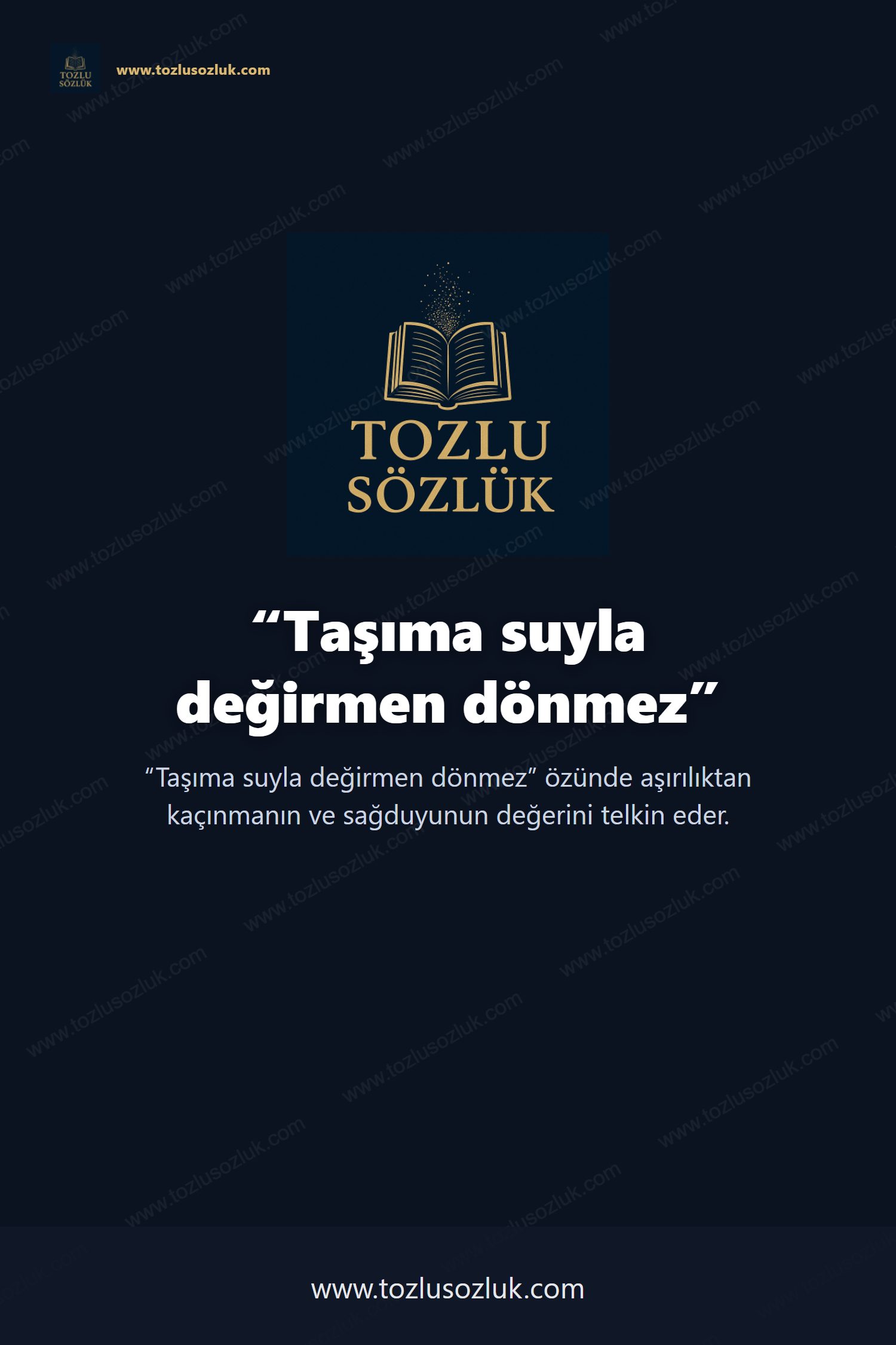 Taşıma suyla değirmen dönmez Pinterest görseli