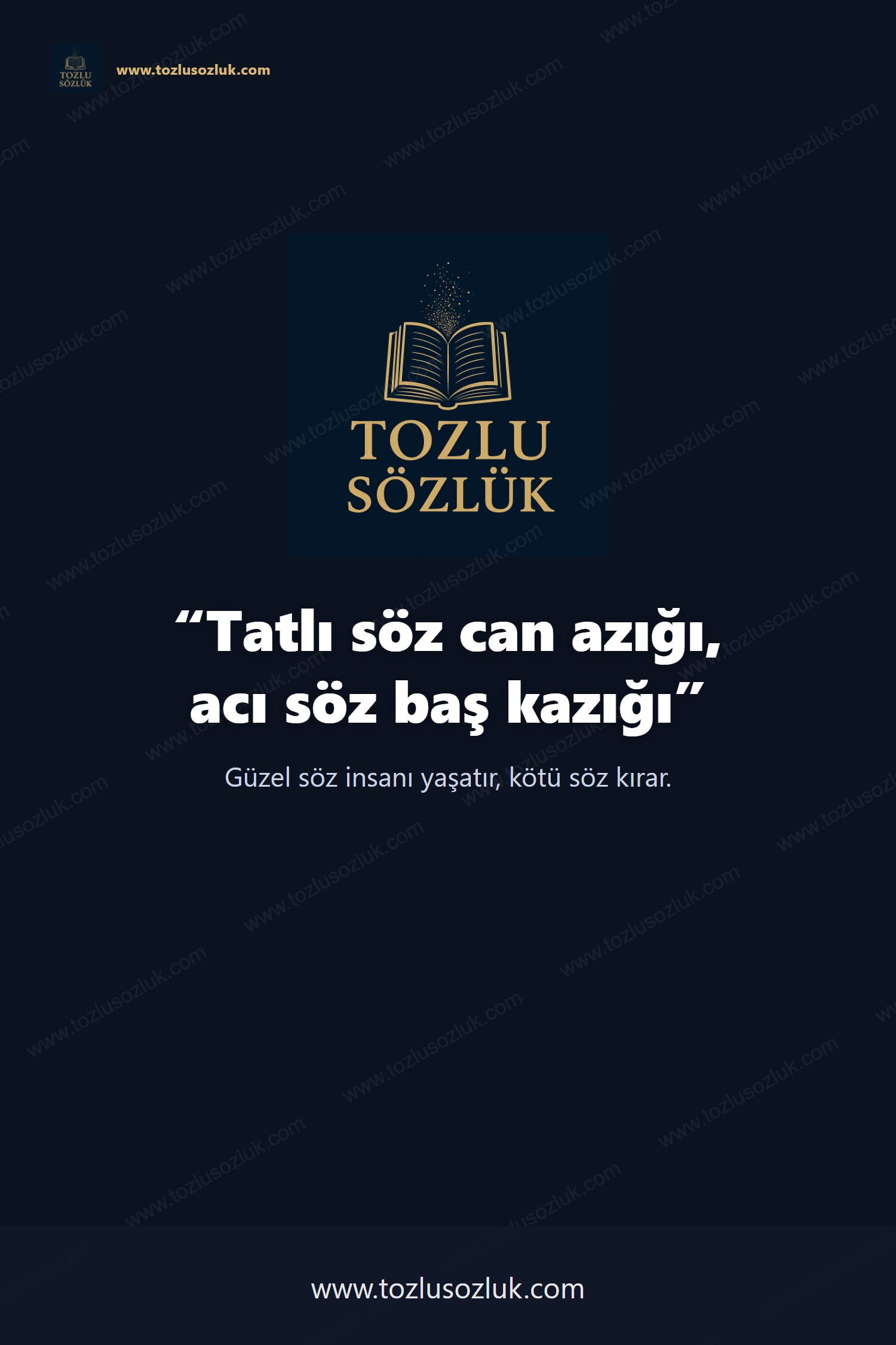 Tatlı söz can azığı, acı söz baş kazığı Pinterest görseli