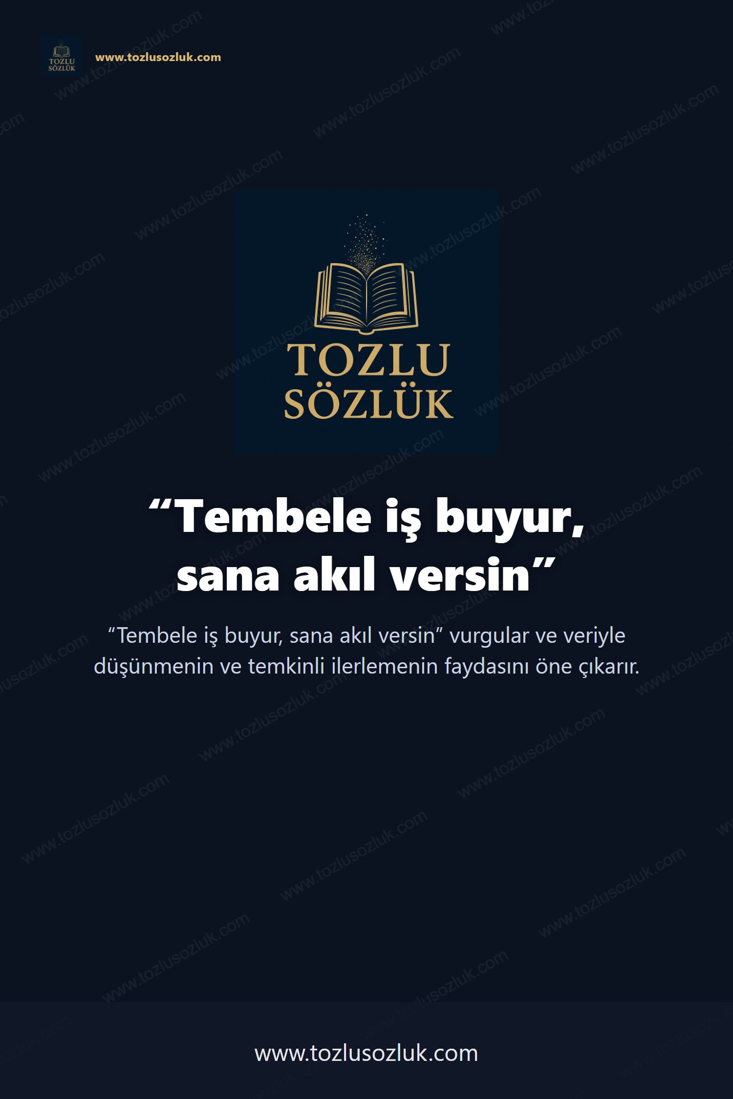 Tembele iş buyur, sana akıl versin Pinterest görseli