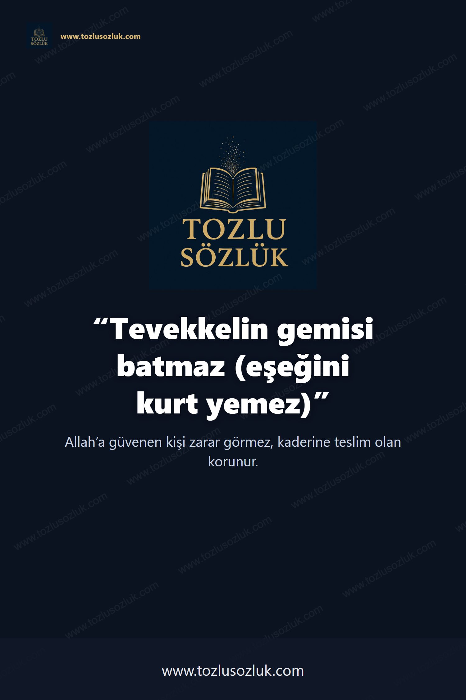 Tevekkelin gemisi batmaz (eşeğini kurt yemez) Pinterest görseli