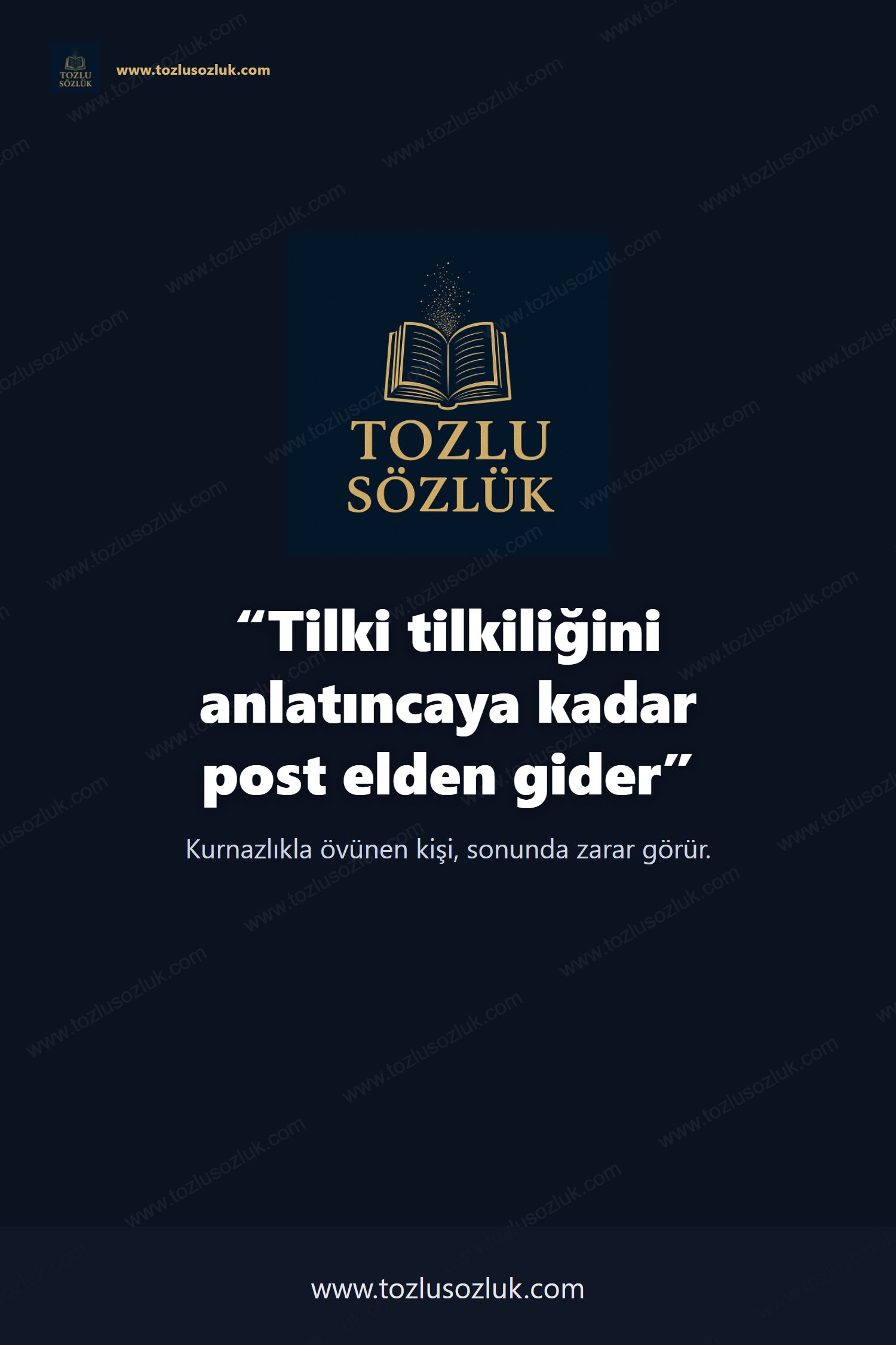 Tilki tilkiliğini anlatıncaya kadar post elden gider Pinterest görseli