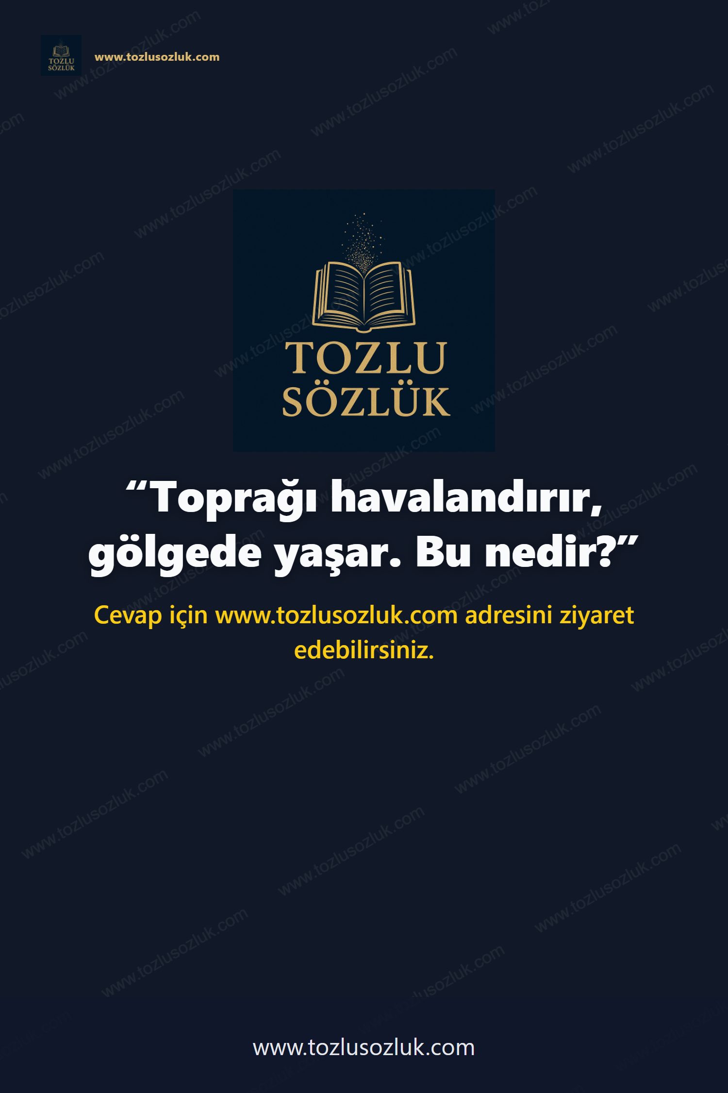 Toprağı havalandırır, gölgede yaşar. Bu nedir? Pinterest görseli