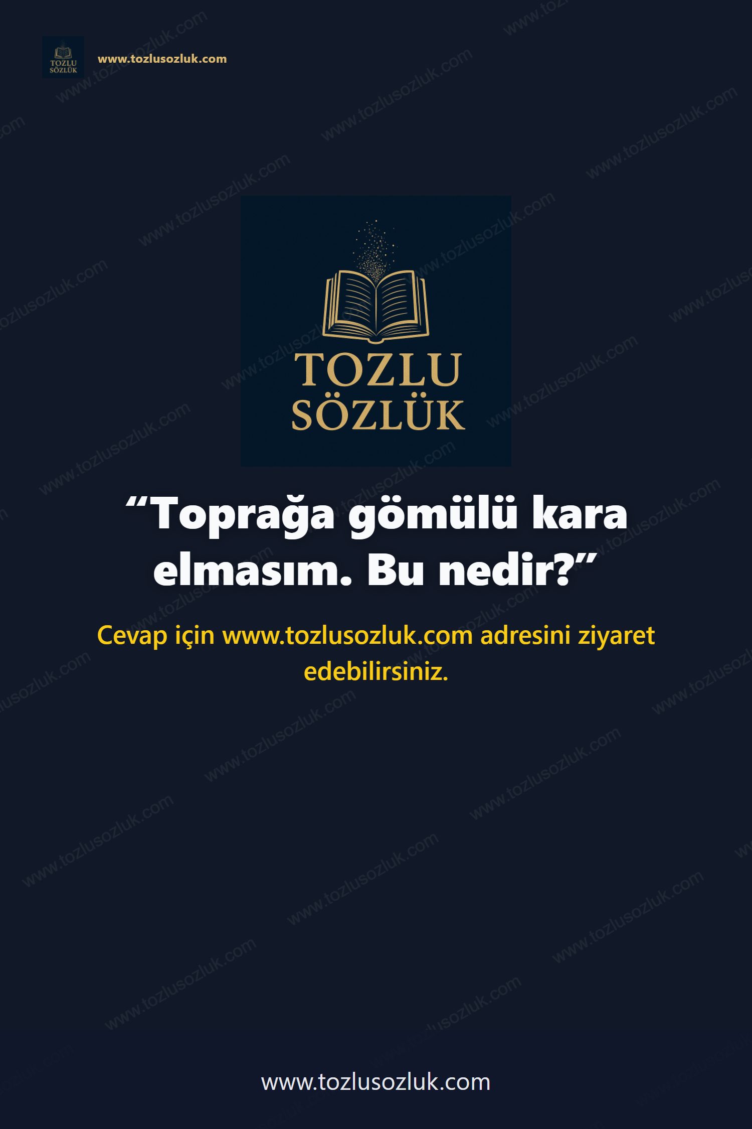 Toprağa gömülü kara elmasım. Bu nedir? Pinterest görseli