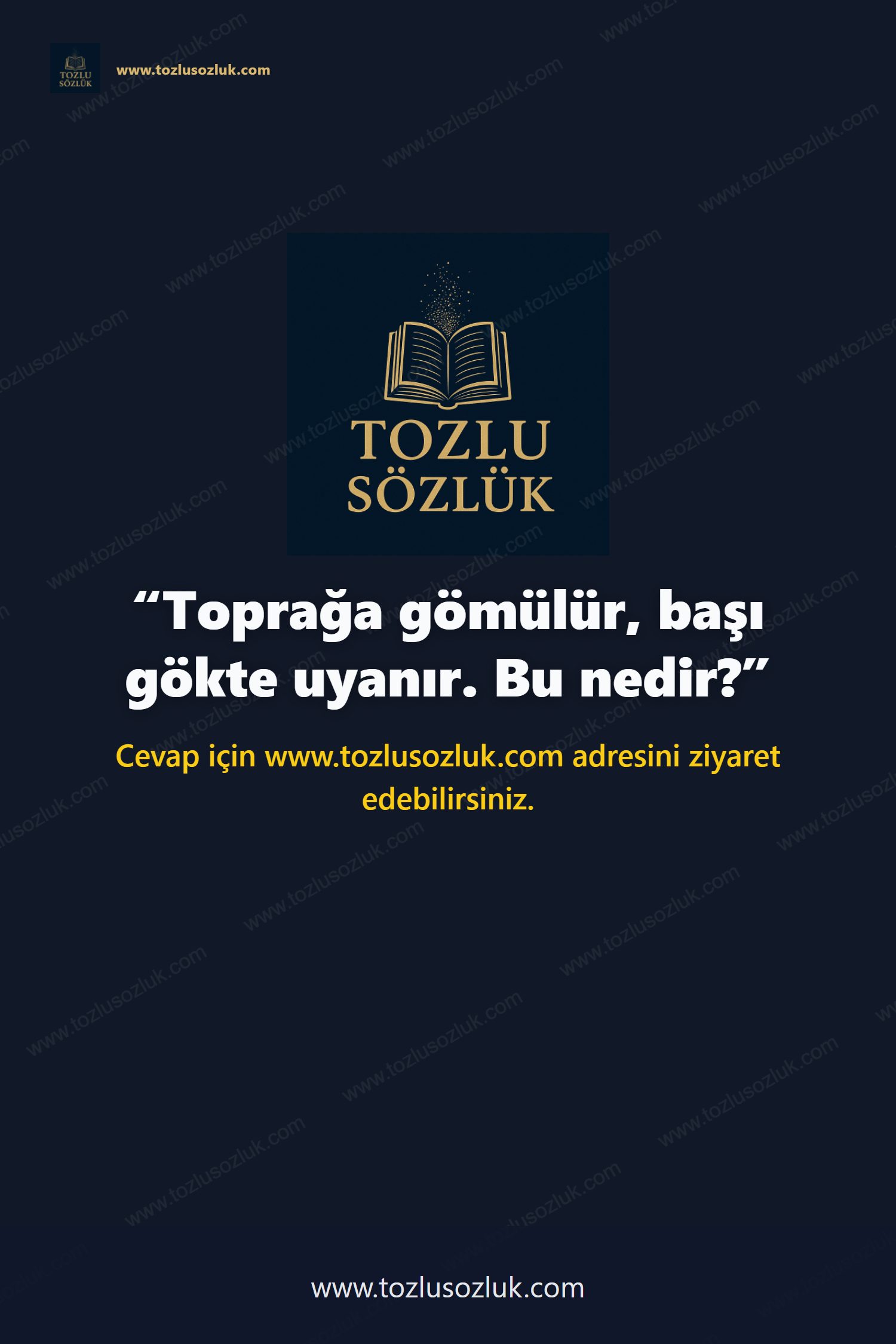 Toprağa gömülür, başı gökte uyanır. Bu nedir? Pinterest görseli
