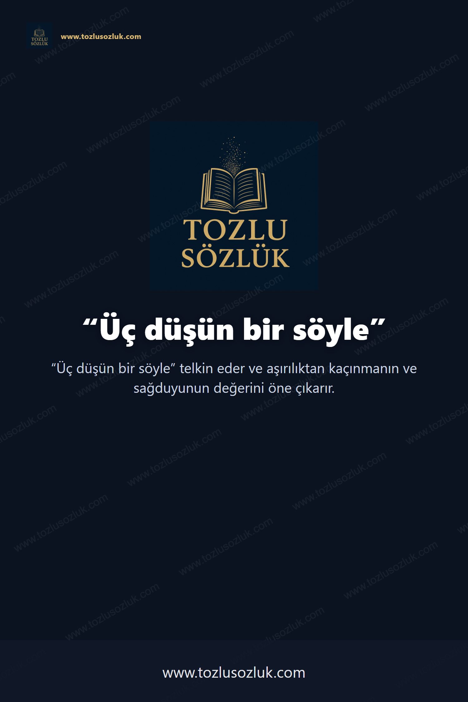 Üç düşün bir söyle Pinterest görseli