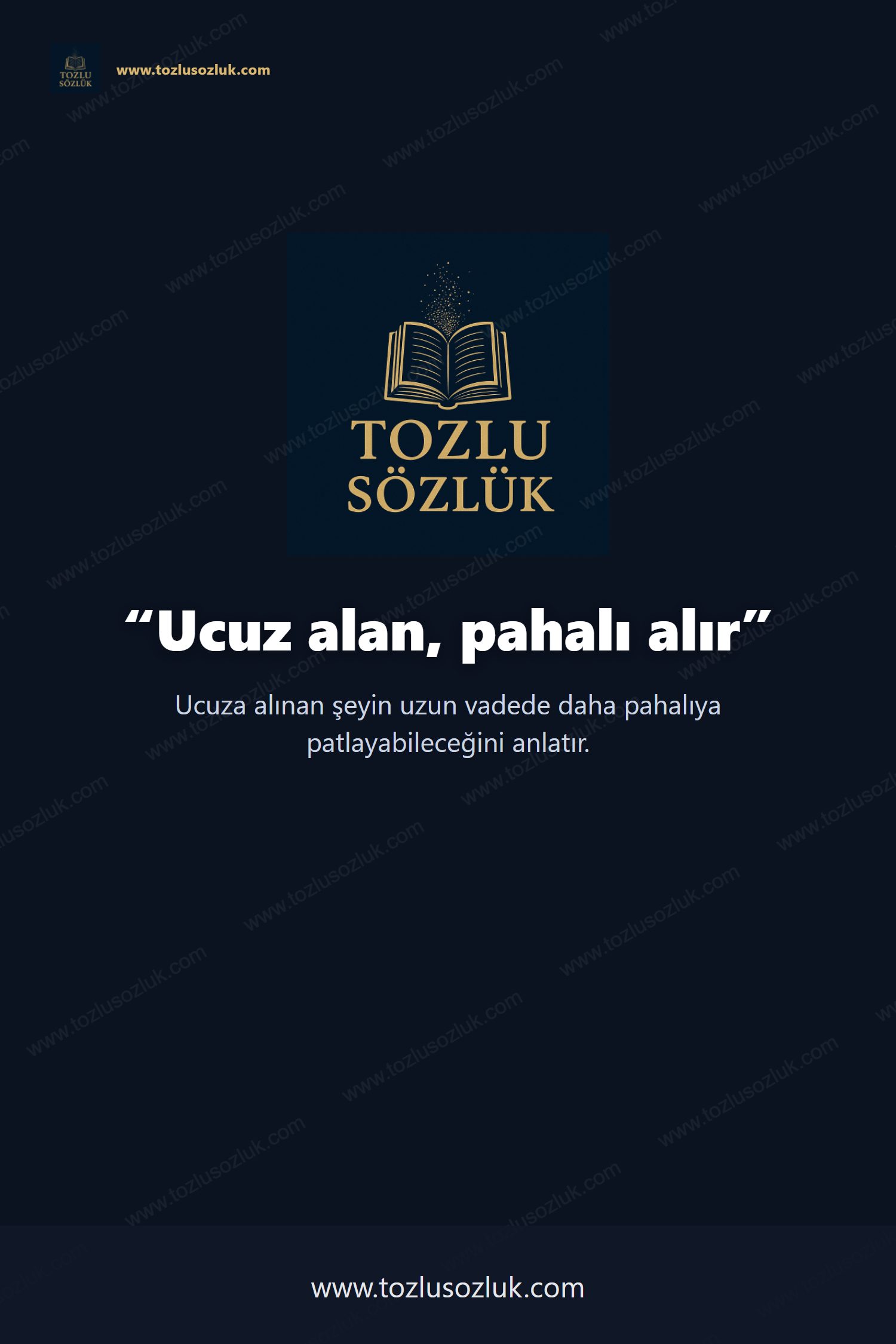 Ucuz alan, pahalı alır Pinterest görseli