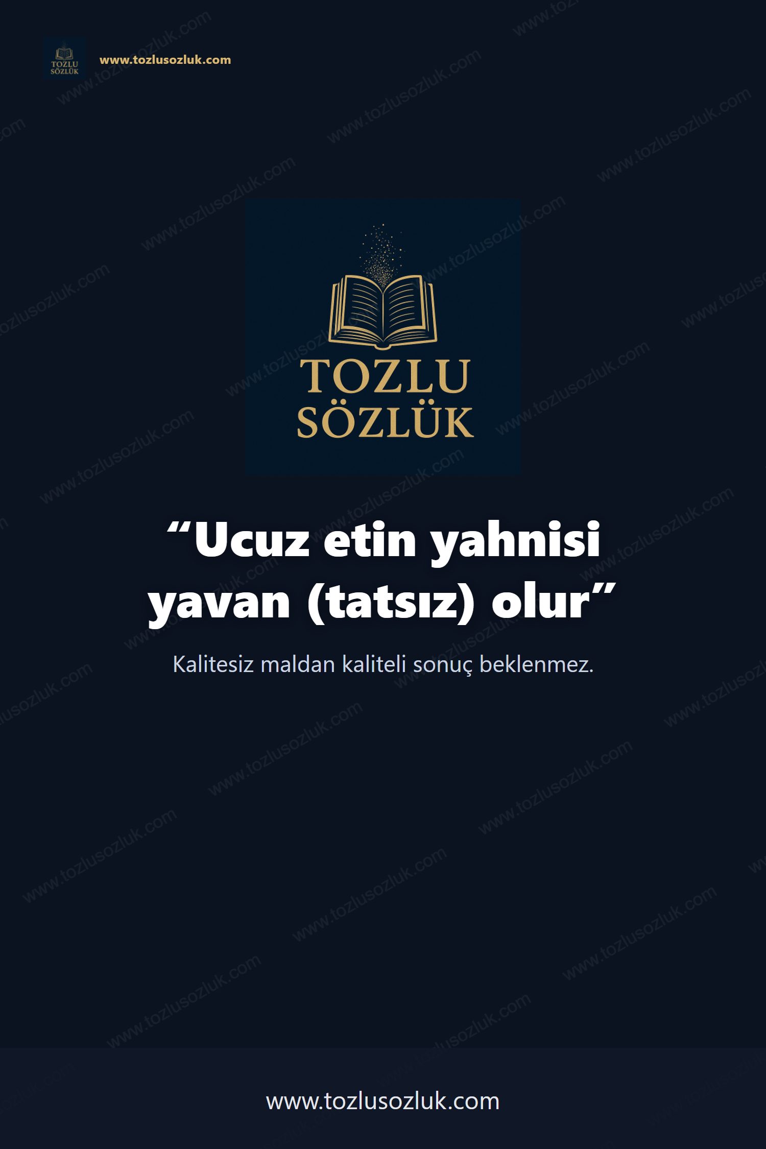 Ucuz etin yahnisi yavan (tatsız) olur Pinterest görseli